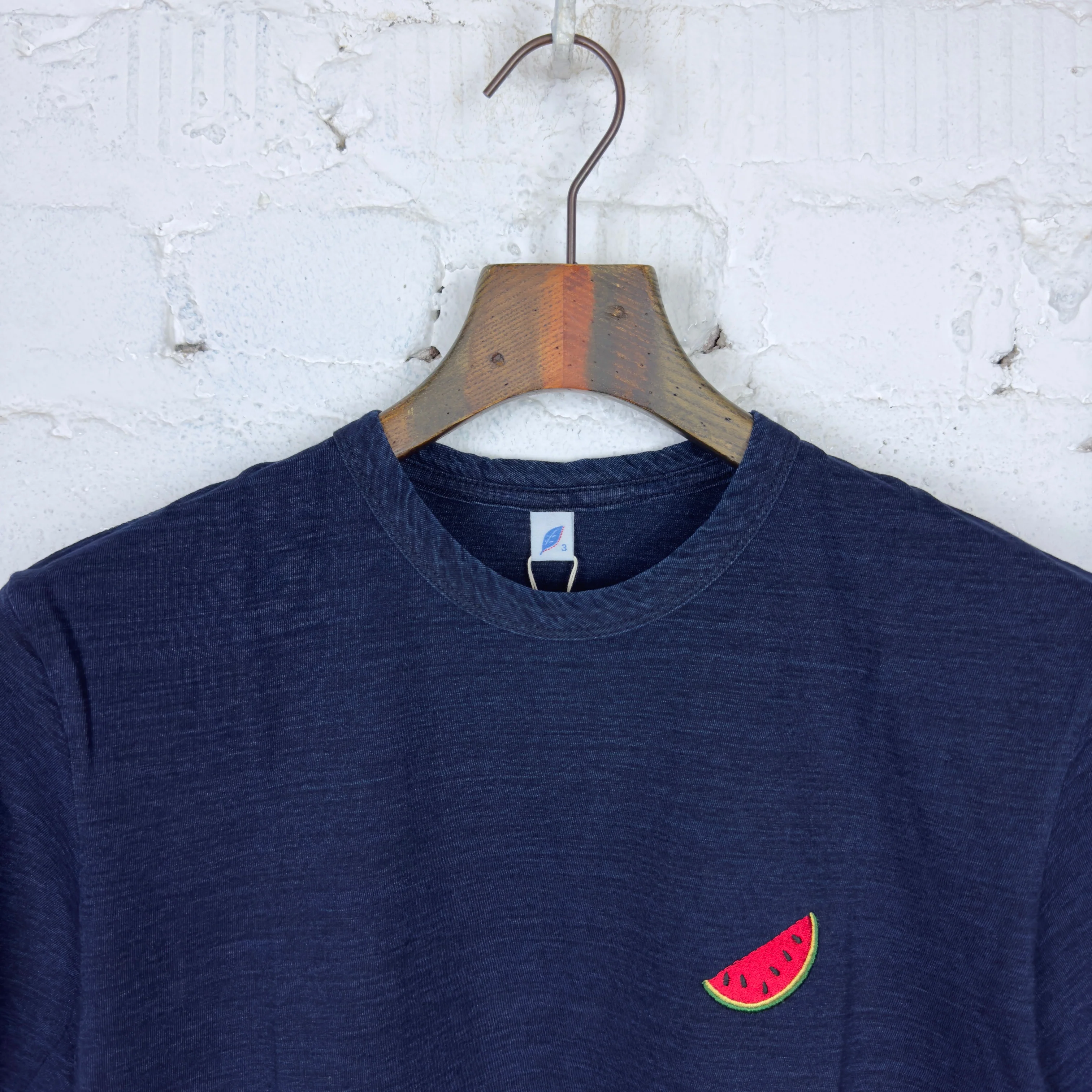 pure blue japan | 5406-3 indigo summer embroidered t-shirt watermelon - Image 2