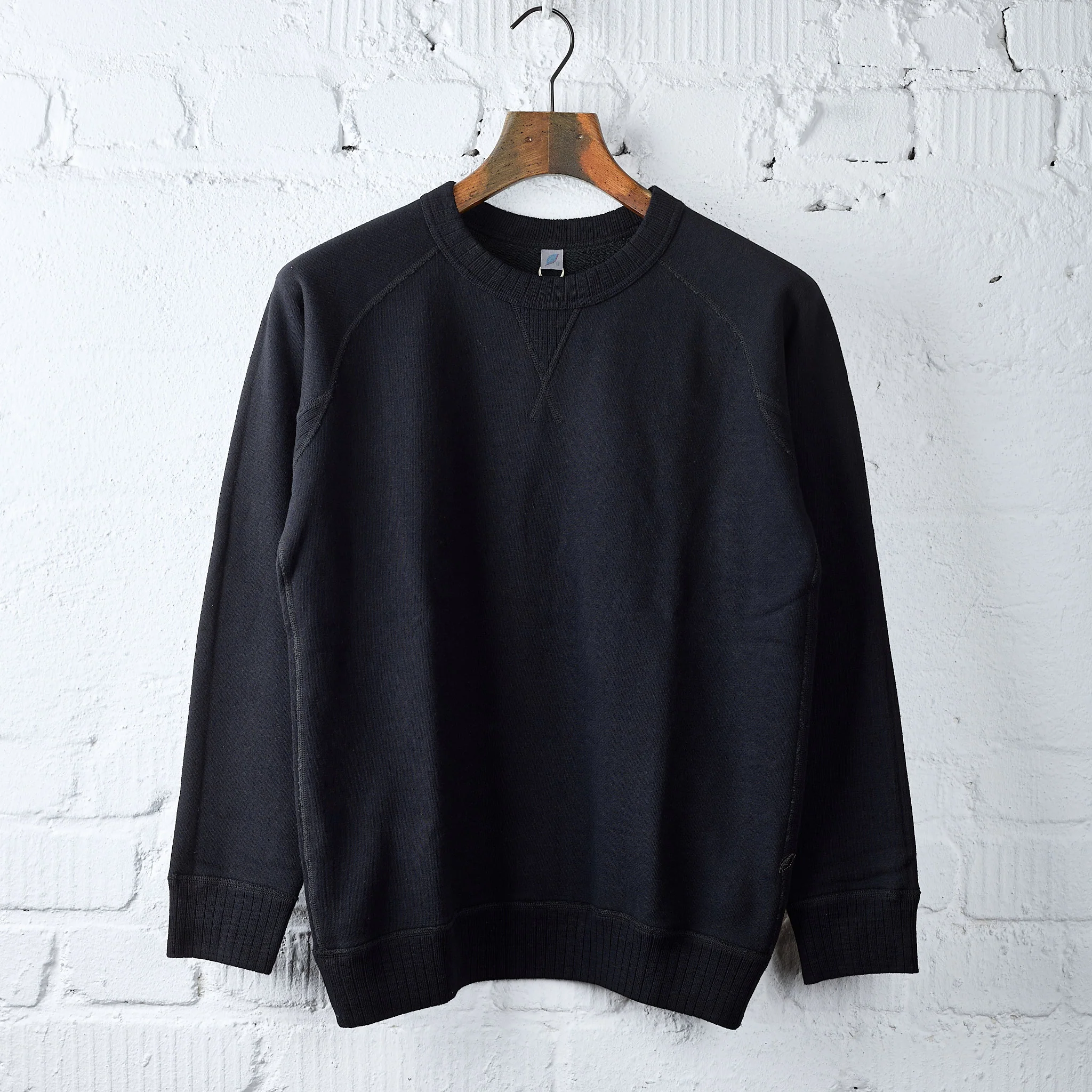 pure blue japan | 5409-idbk black indigo dyed sweatshirt