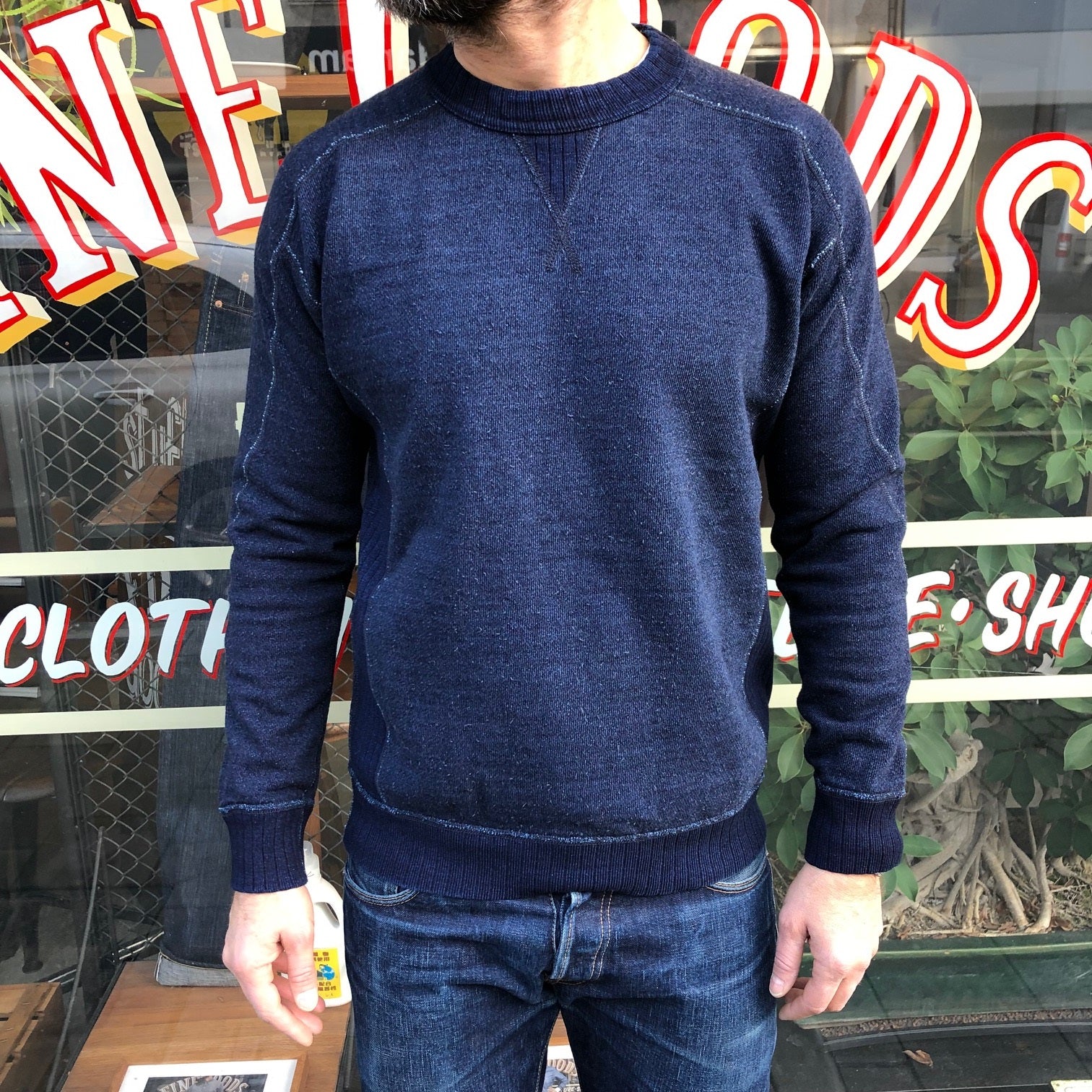 pure blue japan | 5400-id slub yarn sweatshirt - indigo - Image 3