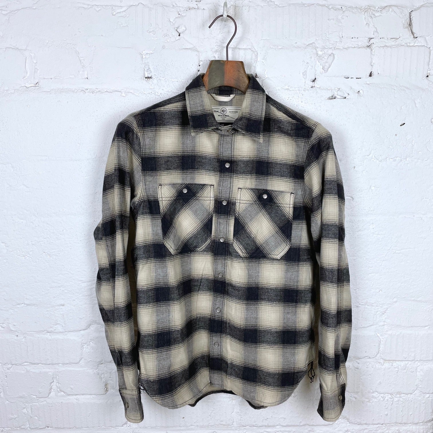rogue territory | "bm" shirt natural brushed plaid
