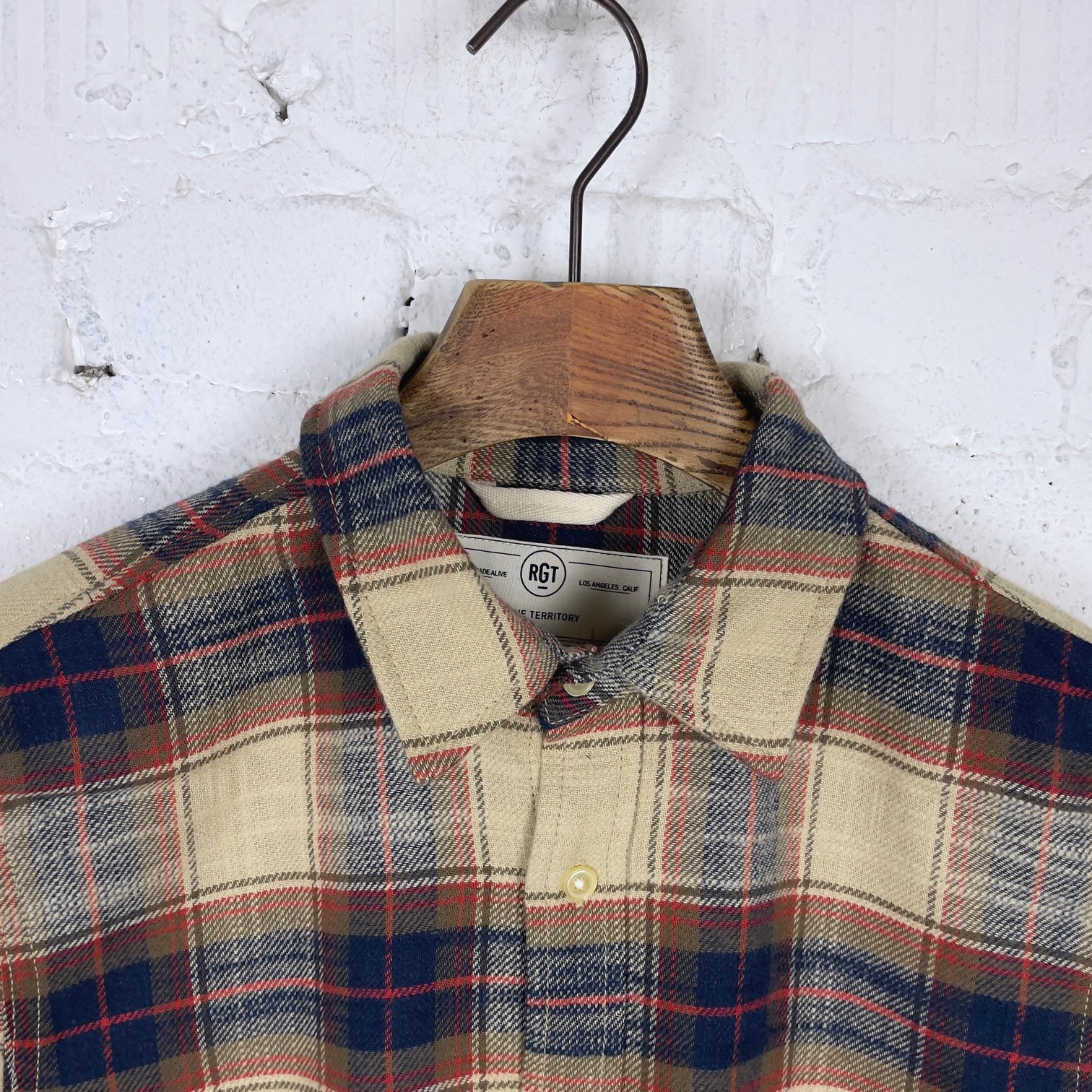 rogue territory | oxford shirt khaki slub plaid - Image 3
