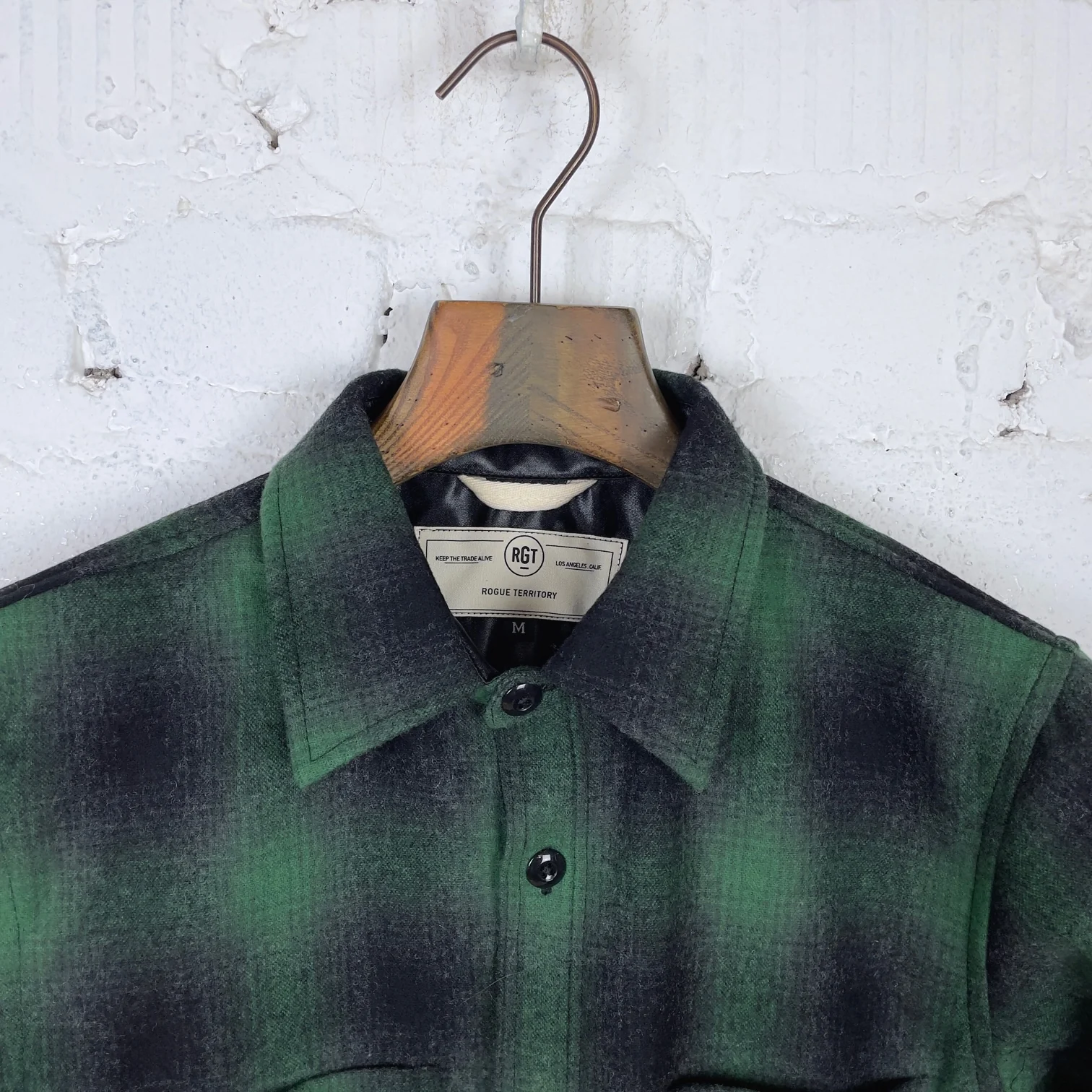 rogue territory | utility shirt green wool plaid - Image 3