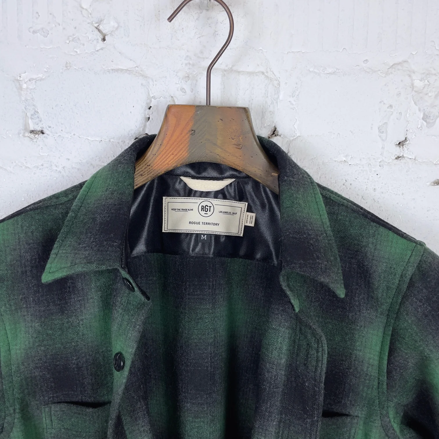 rogue territory | utility shirt green wool plaid - Image 4