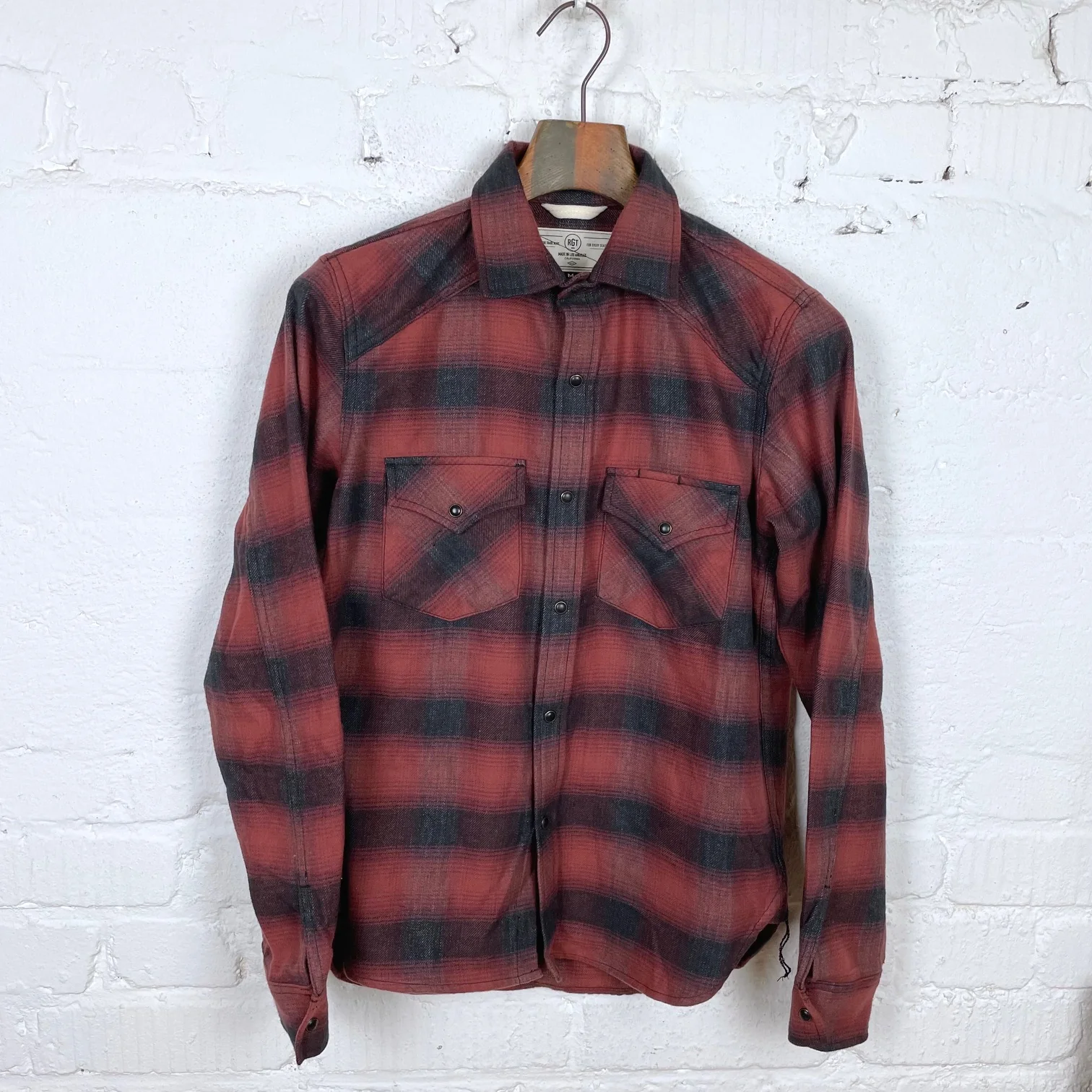 rogue territory | western shirt brick red brushed plaid