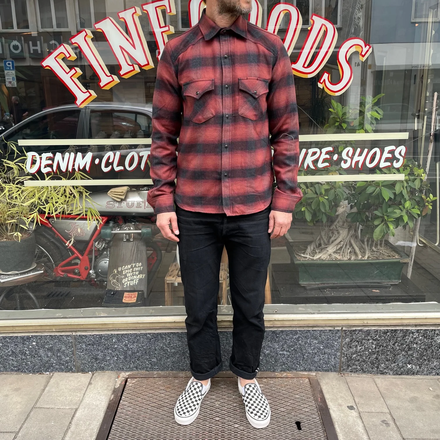 rogue territory | western shirt brick red brushed plaid - Image 2