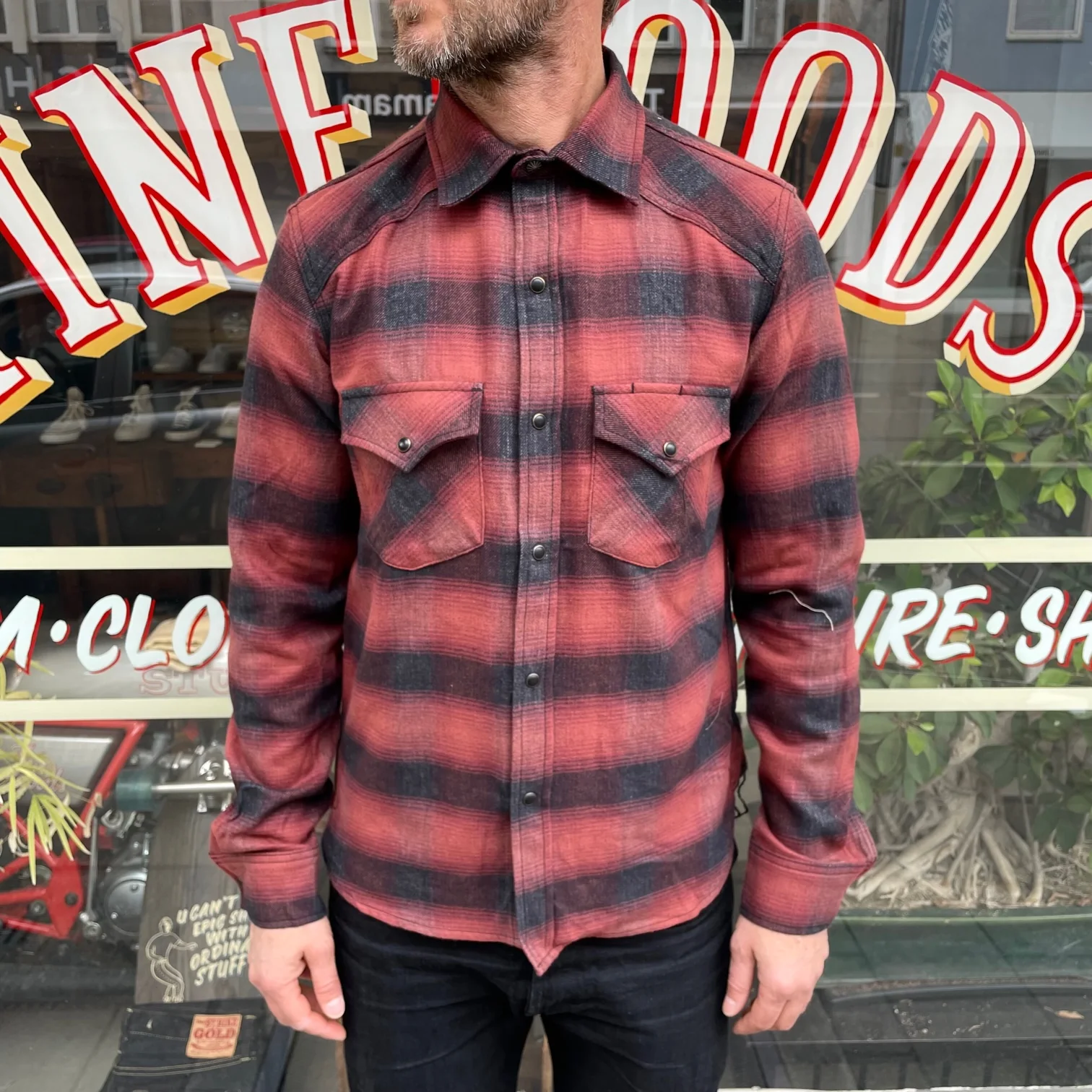 rogue territory | western shirt brick red brushed plaid - Image 3