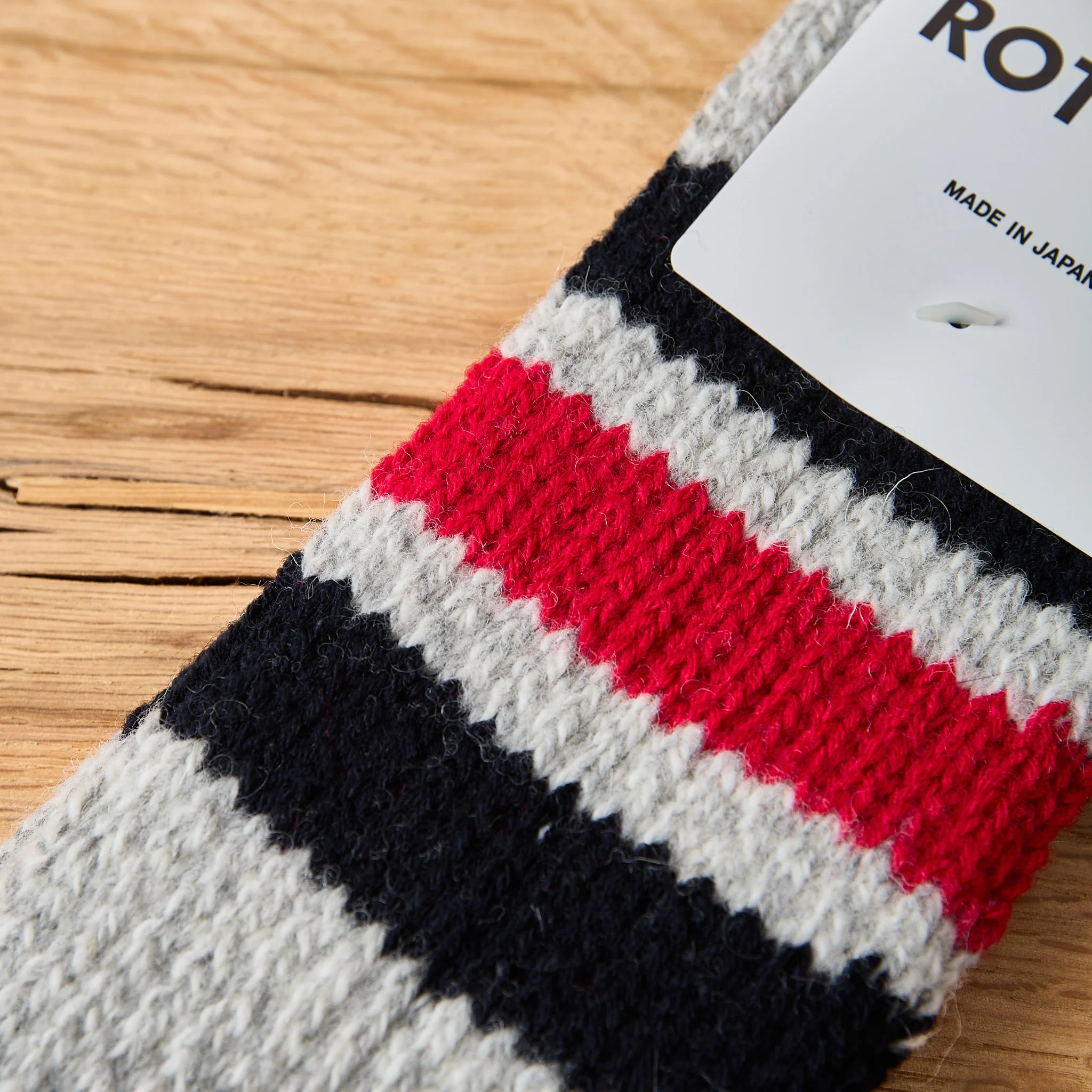 rototo | r1617 old school work boots socks - d.navy/red - Image 3