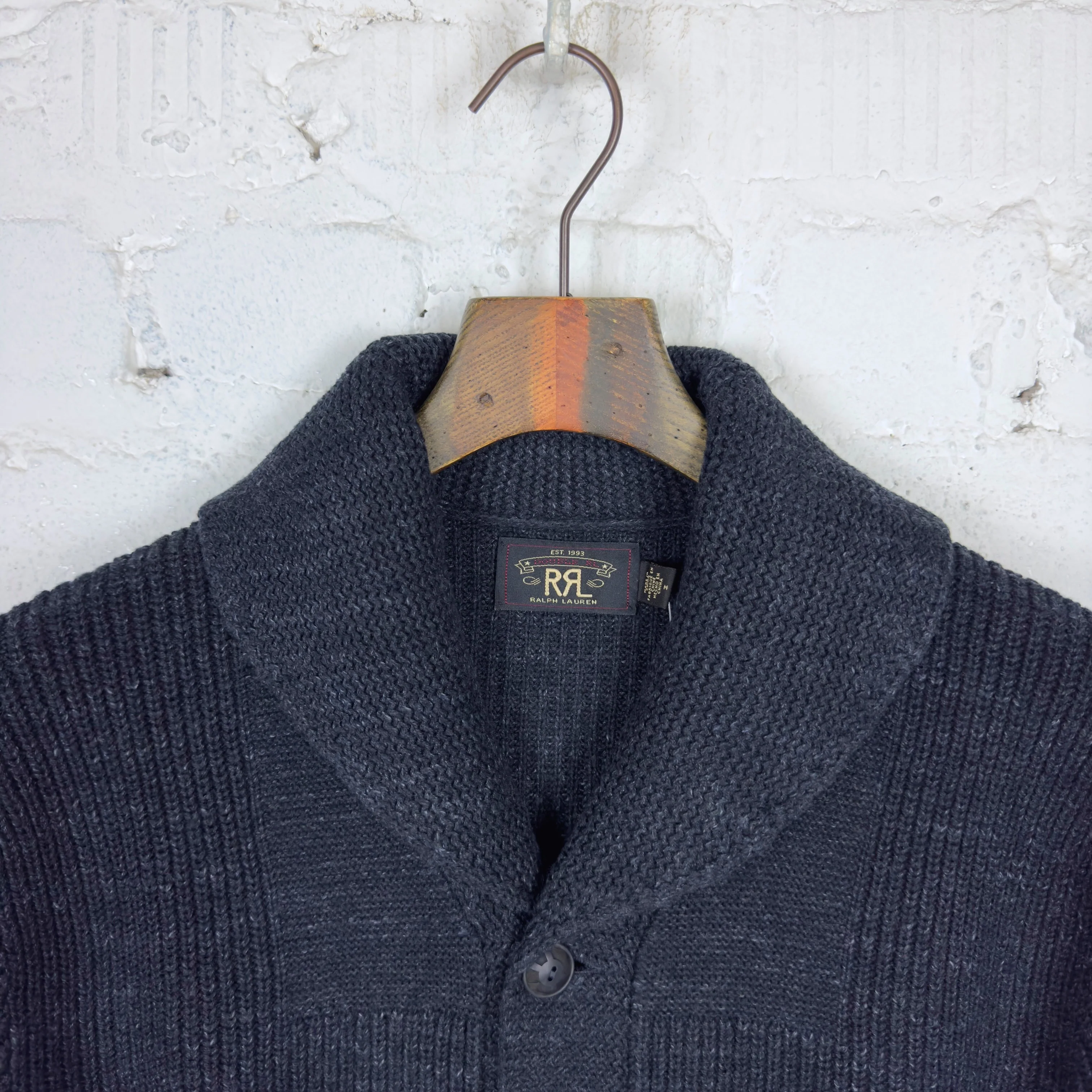 rrl | cotton shawl-collar cardigan navy - Image 2