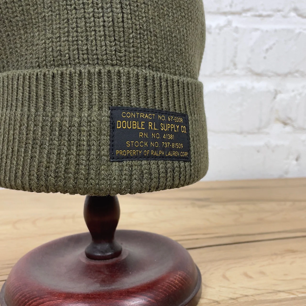 rrl | cotton watch cap olive drab - Image 2