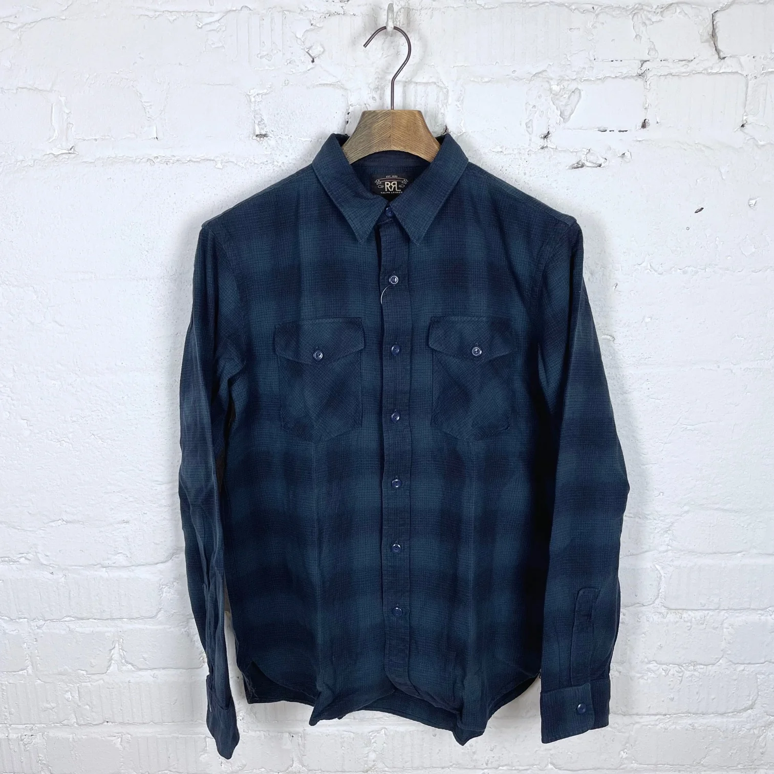 rrl | freeport work shirt blue plaid