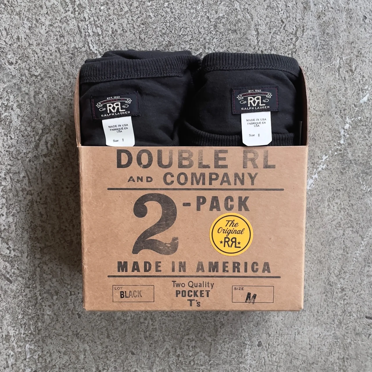 rrl | garment-dyed pocket t-shirt two-pack - black