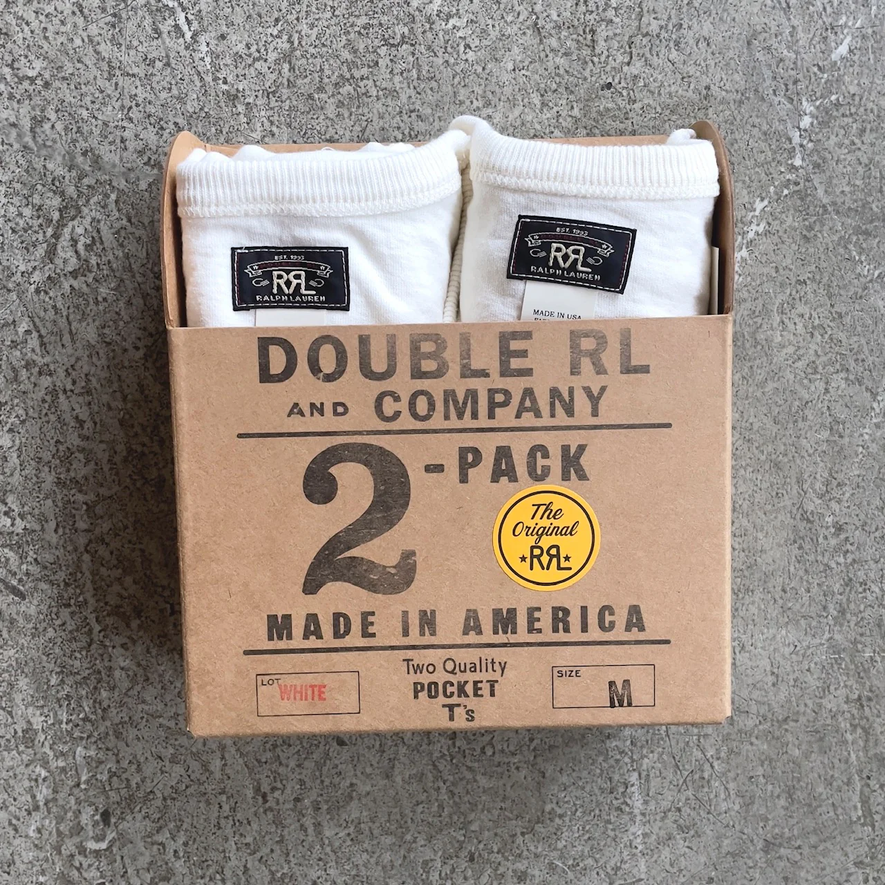 rrl | garment-dyed pocket t-shirt two-pack - white