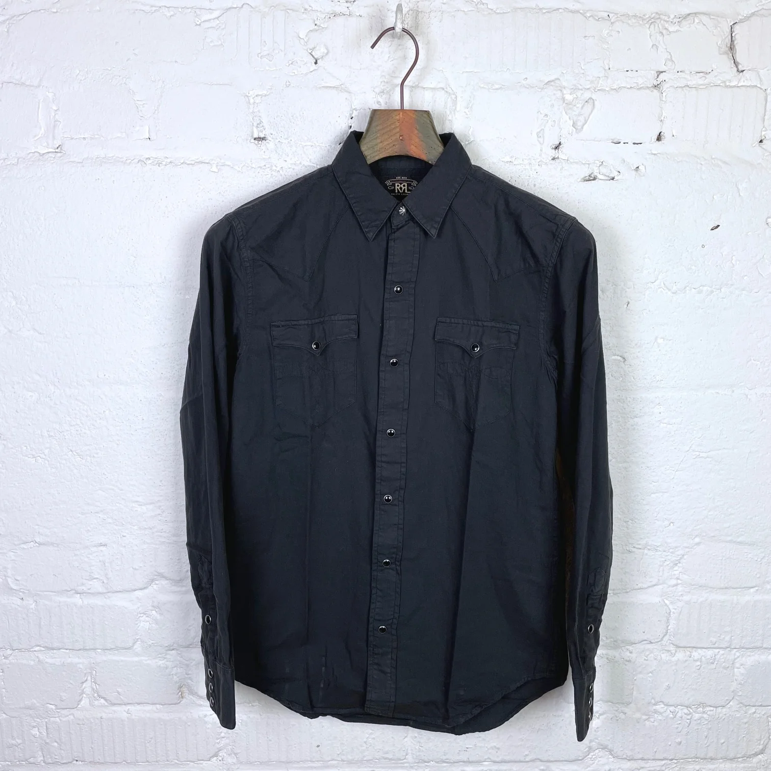 rrl | heritage western shirt - black polo