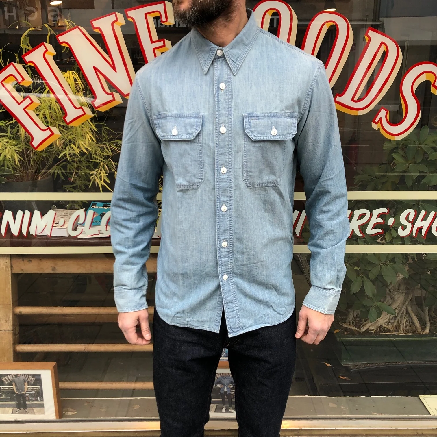rrl | indigo chambray work shirt - Image 2