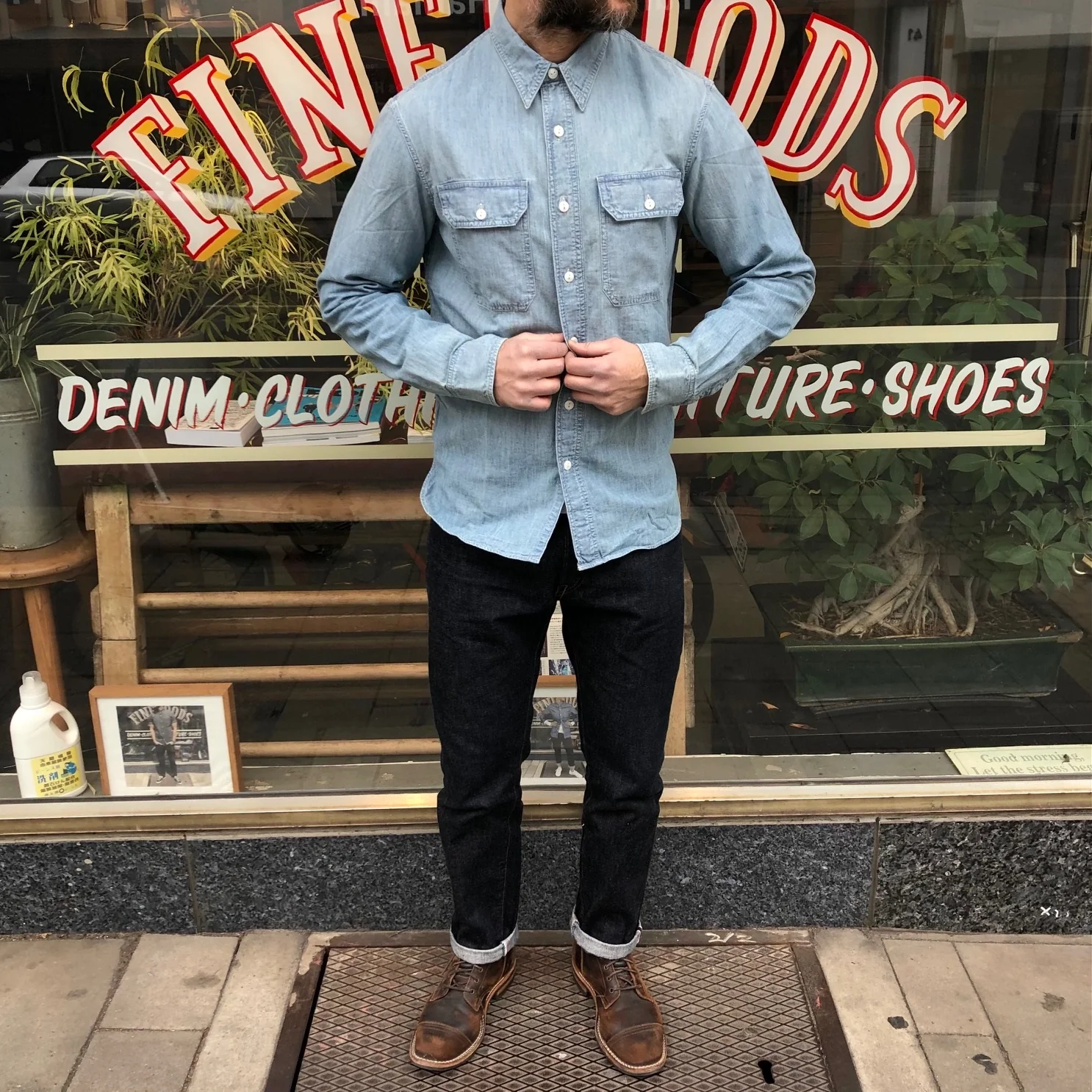 rrl | indigo chambray work shirt - Image 3
