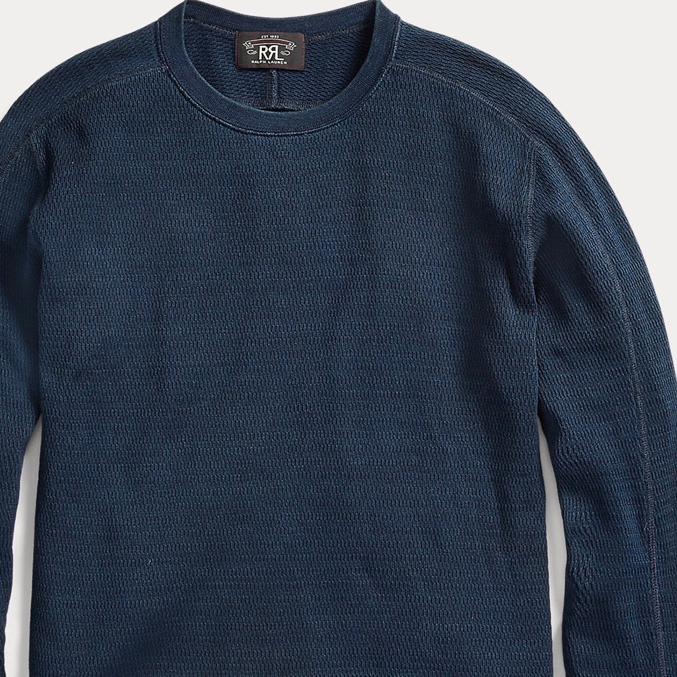 rrl | indigo jacquard-knit crewneck - Image 3
