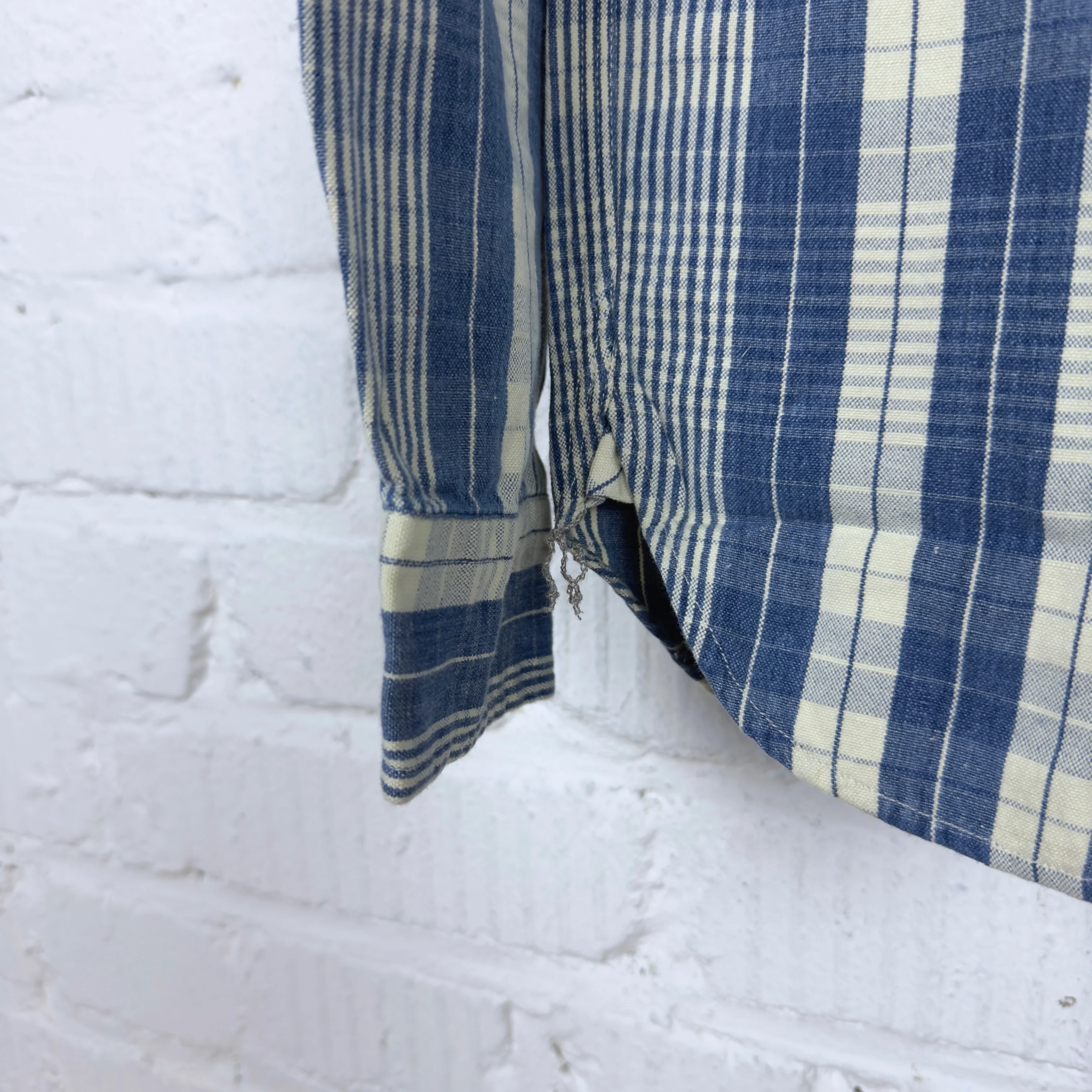 rrl | indigo plaid cotton-linen workshirt - Image 3