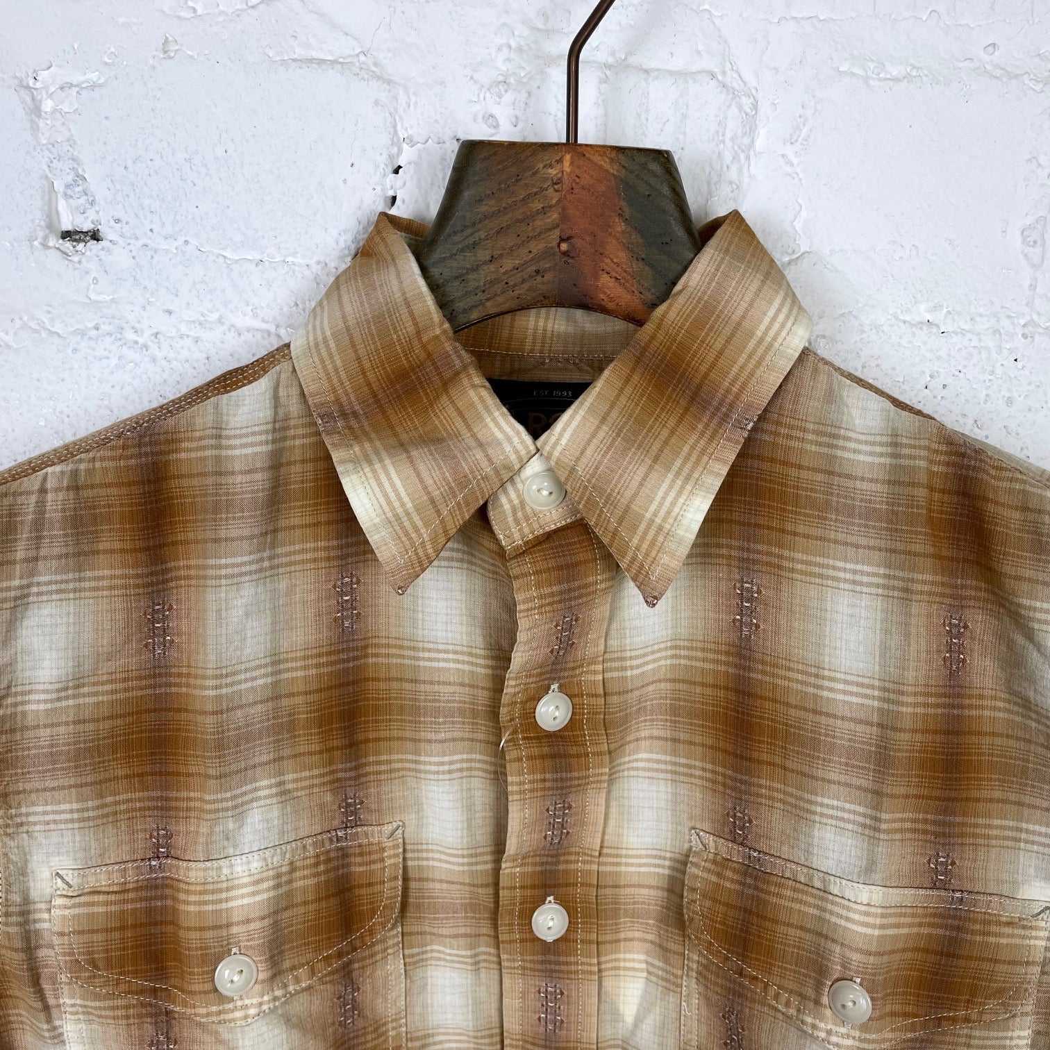 rrl | lee workshirt tan cream - Image 4