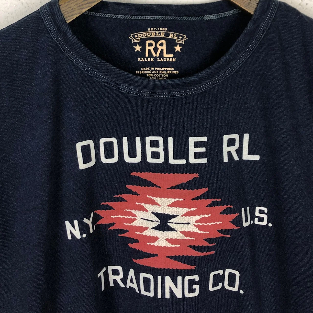 rrl | logo indigo jersey tee - Image 4