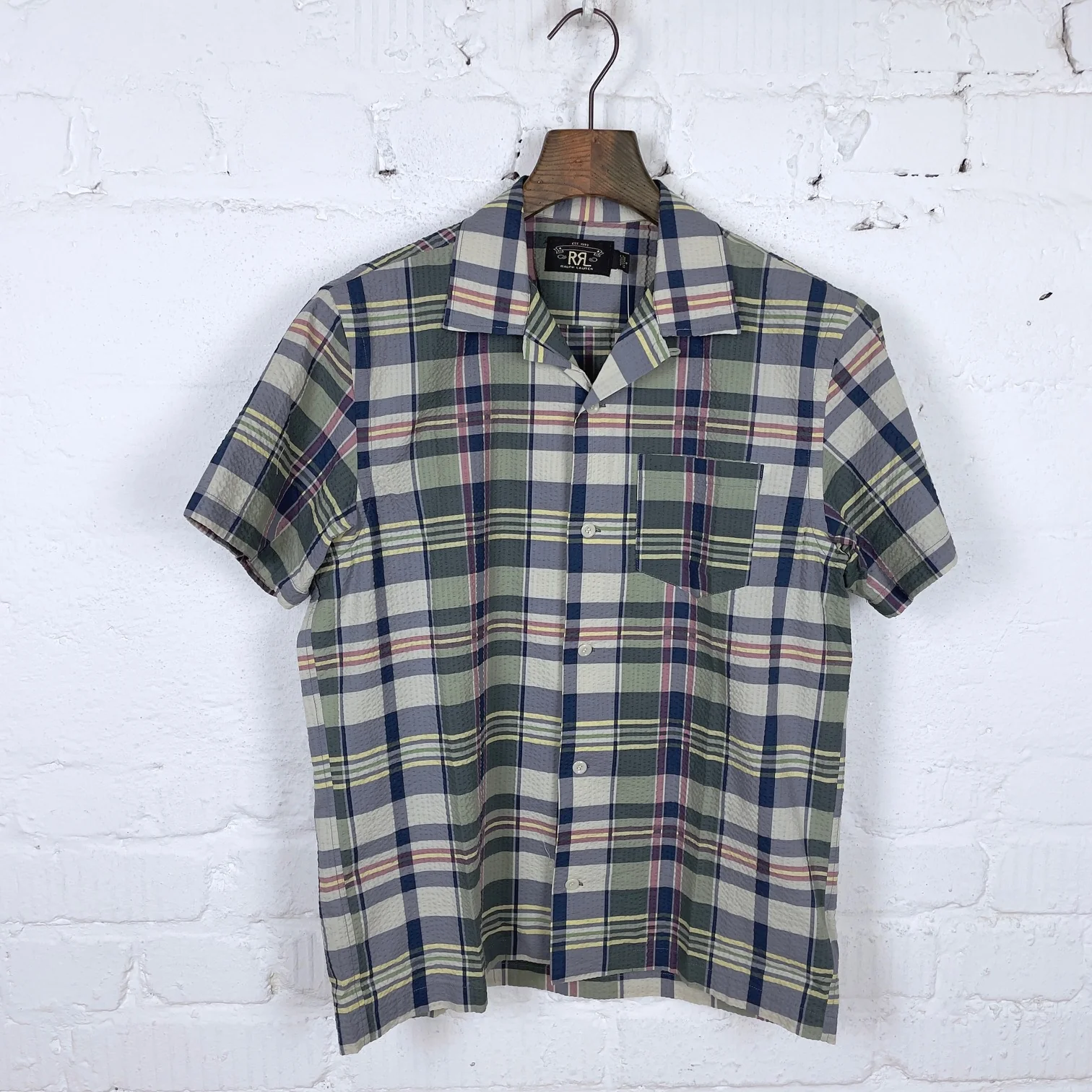 rrl | madras-print seersucker camp shirt