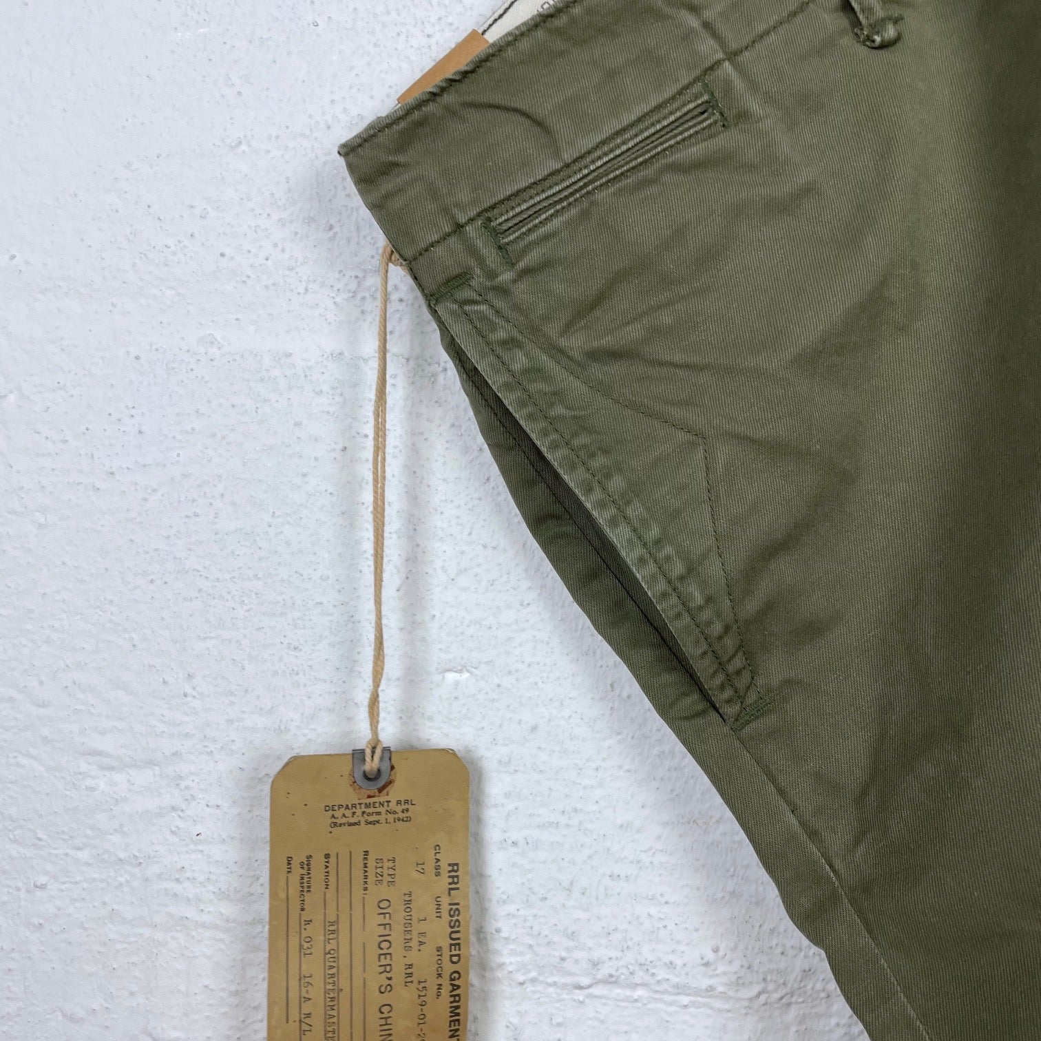 rrl | officer's chino olive - Image 6