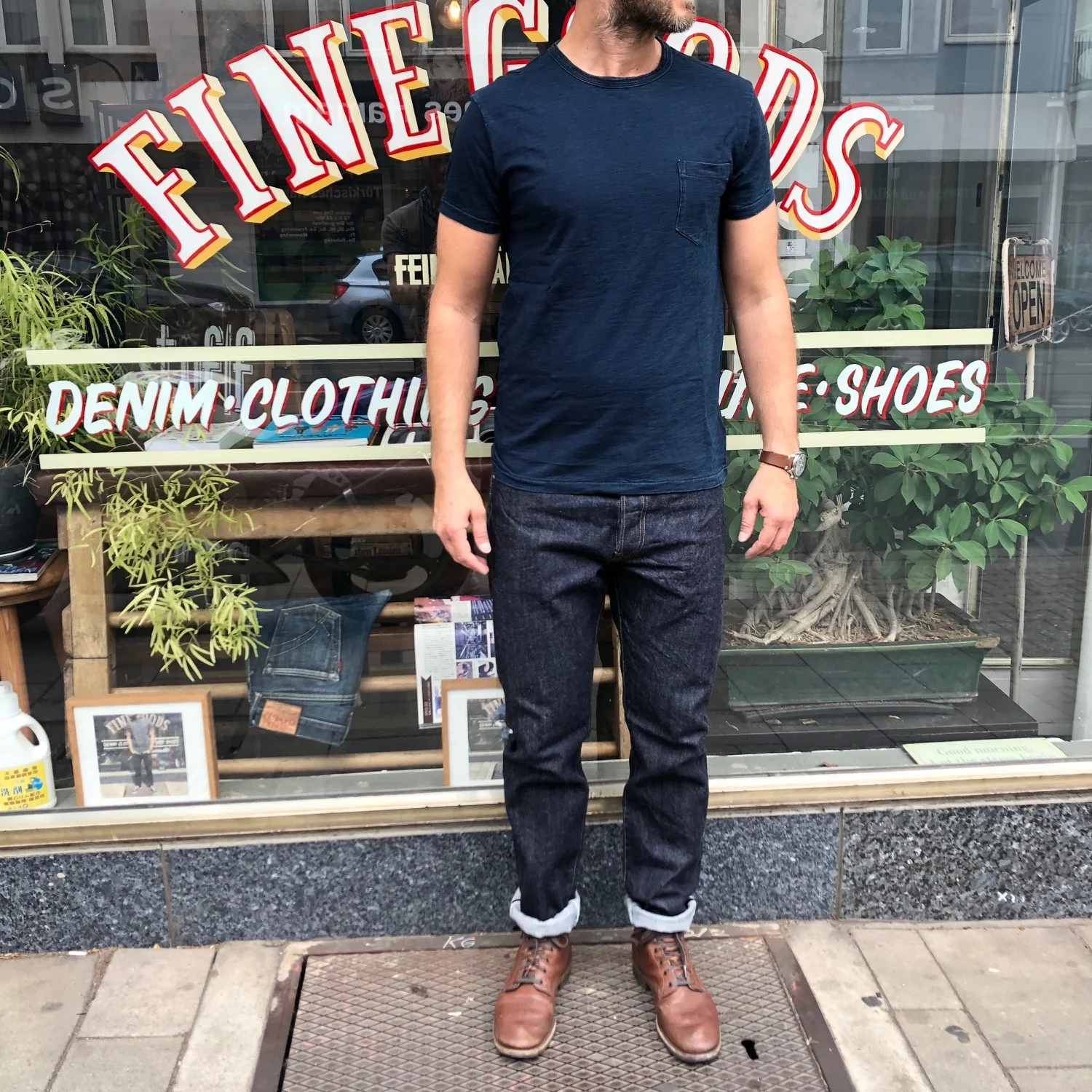 rrl | pocket tee rinsed indigo - Image 3
