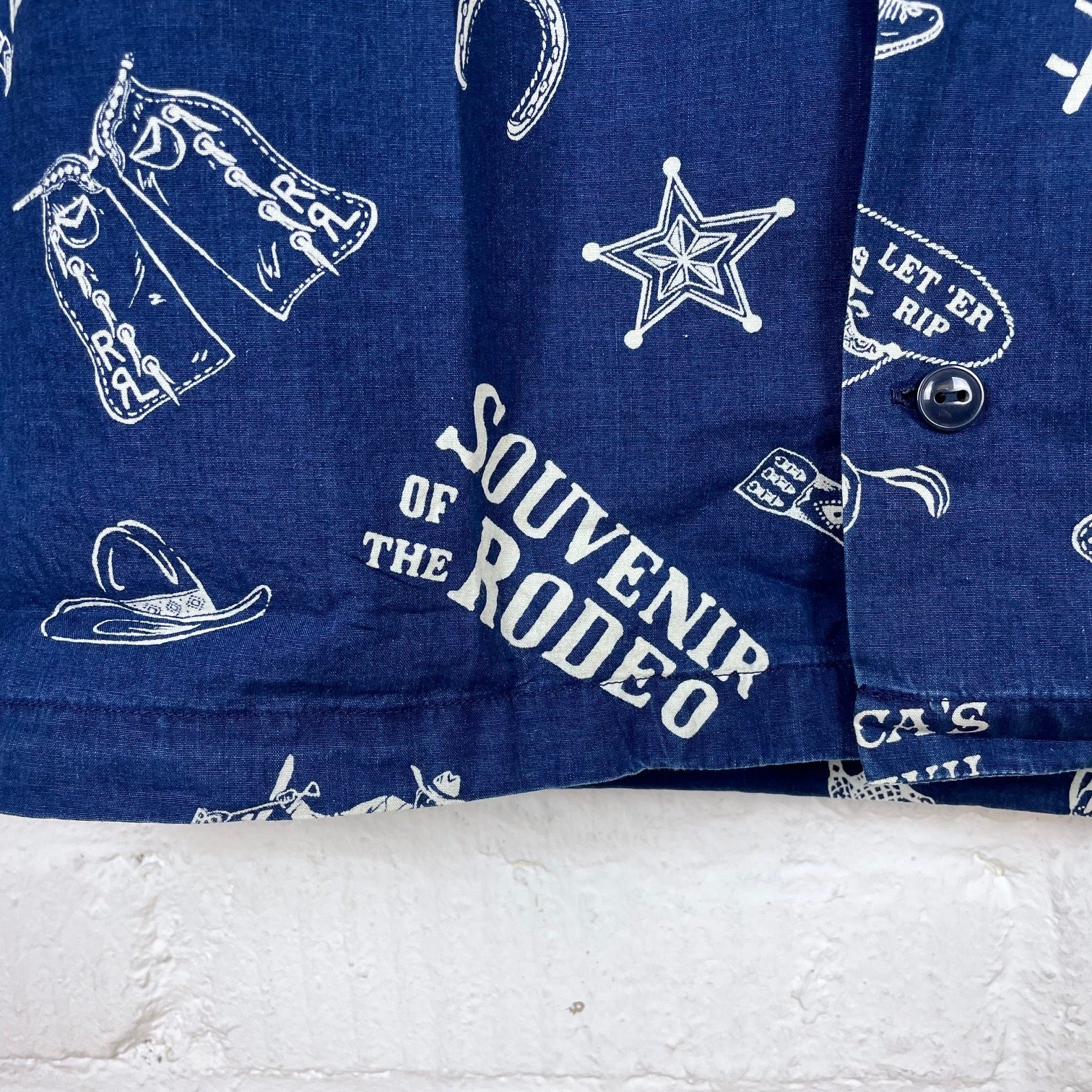 rrl | rodeo-print indigo camp shirt - Image 5