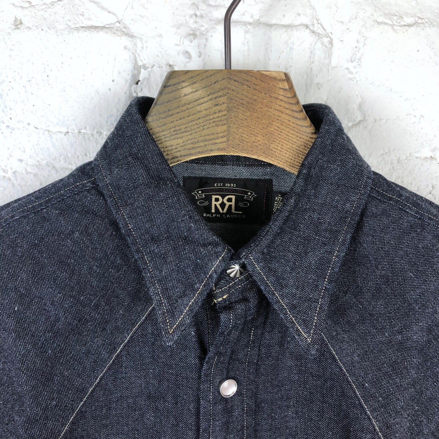 rrl | slim fit denim western shirt - rinsed - Image 4