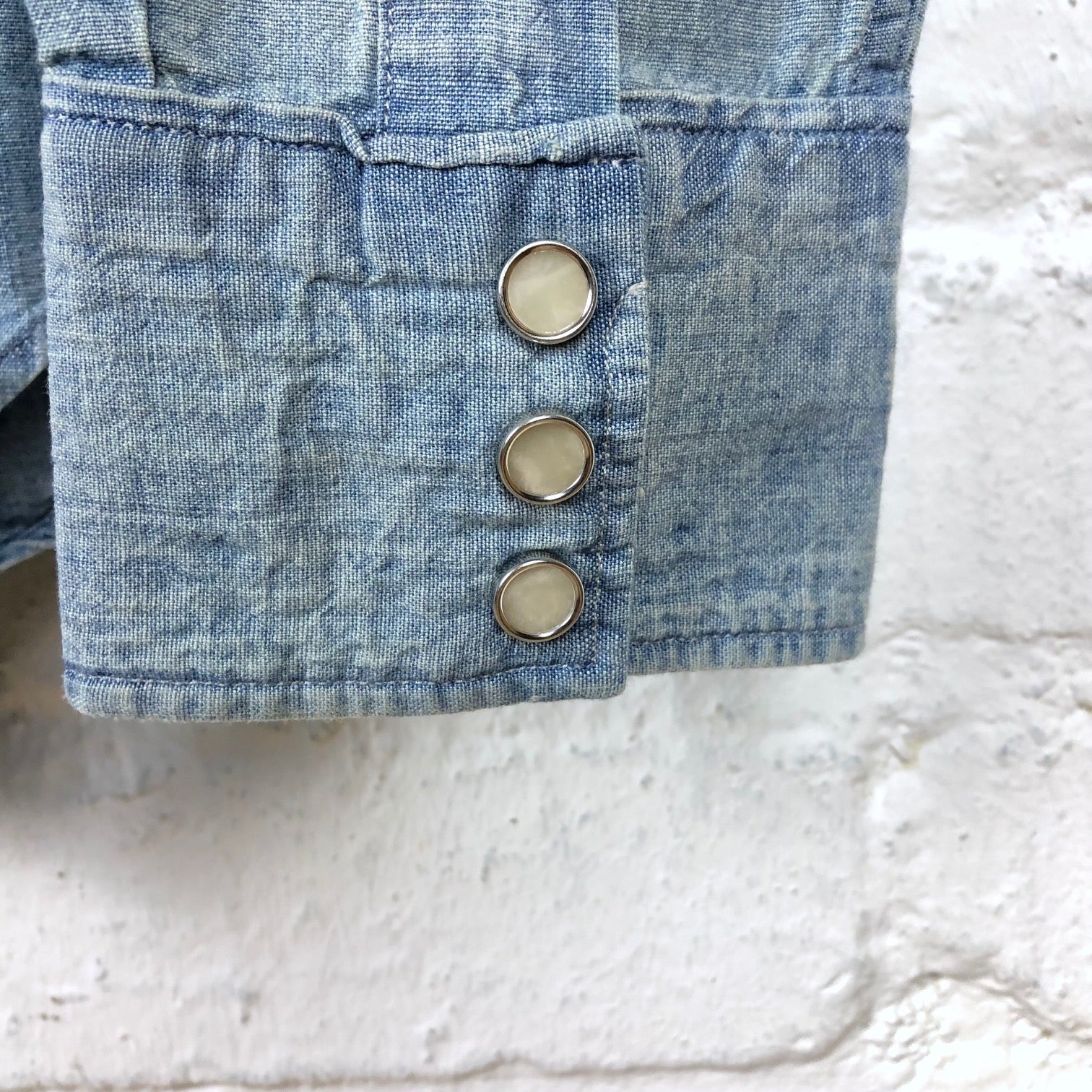 rrl | slim fit western shirt - chambray - Image 5
