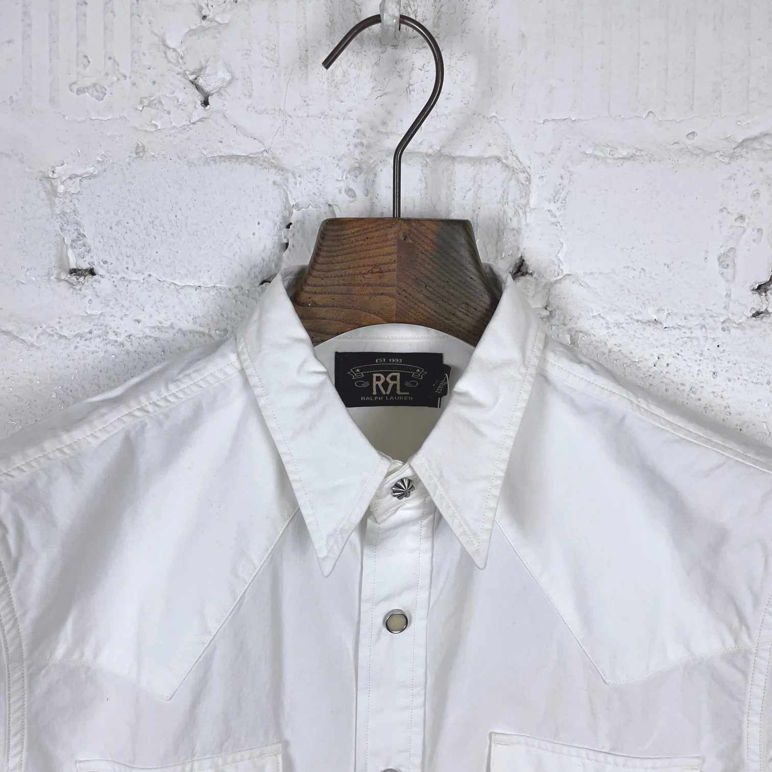 rrl | slim fit western shirt - white poplin - Image 2