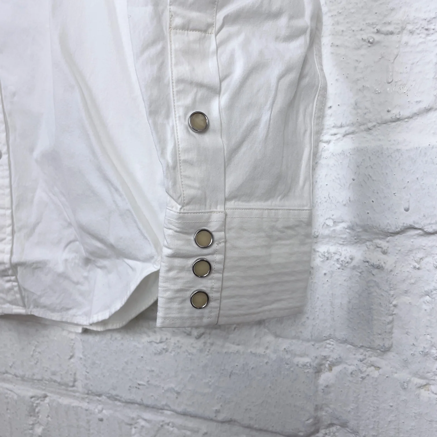 rrl | slim fit western shirt - white poplin - Image 3
