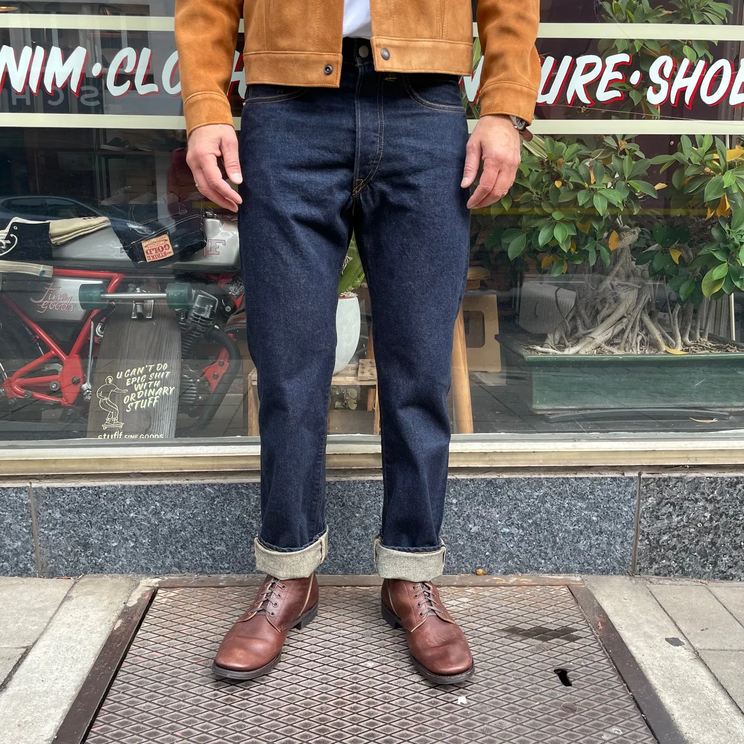 rrl | straight fit jeans once washed - Image 2