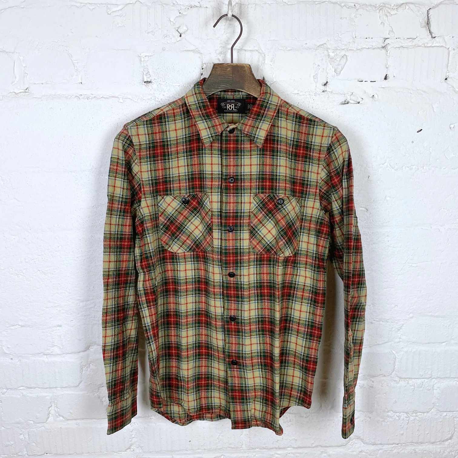 rrl | universal camp shirt cream-multi