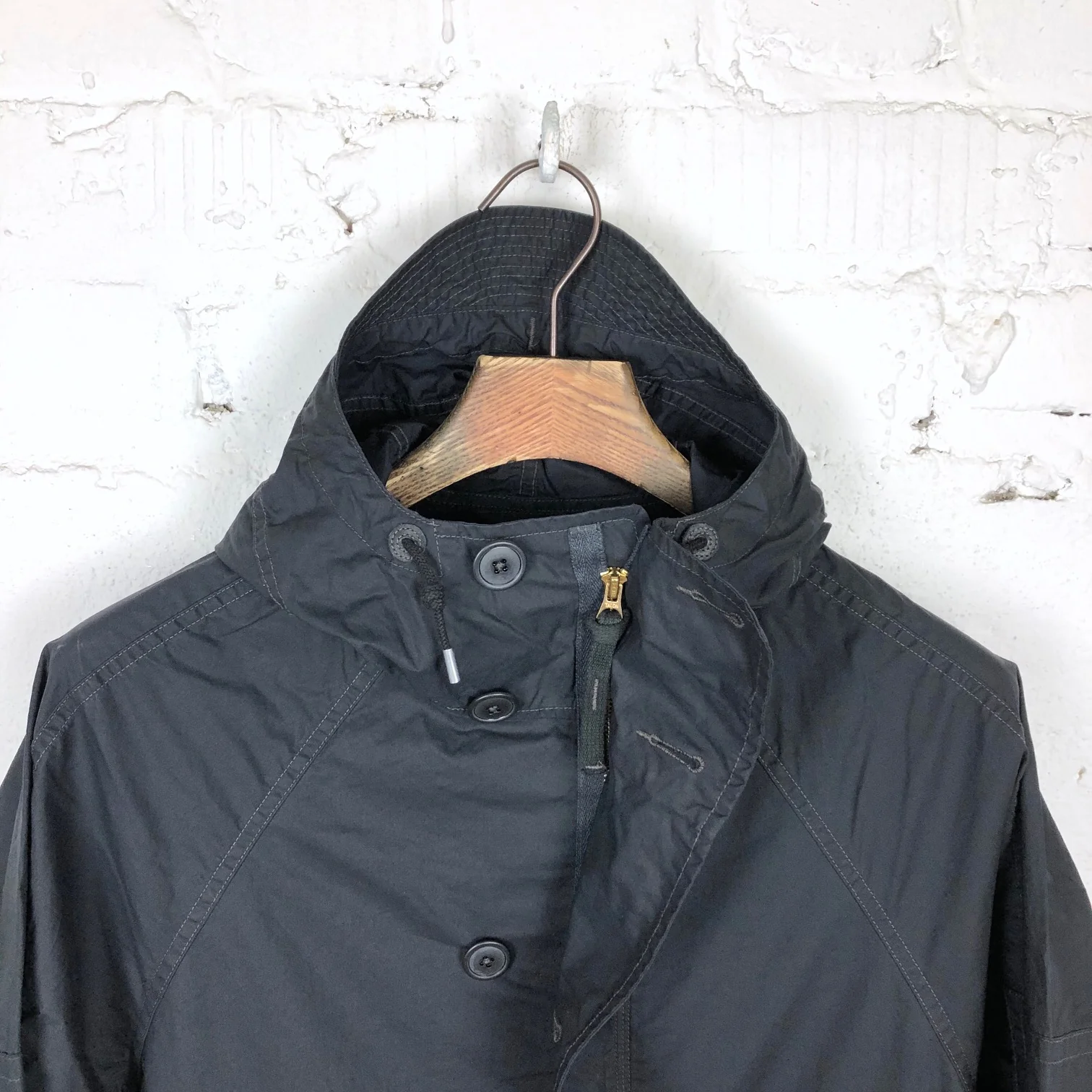 rrl | waxed cotton hooded jacket dark navy - Image 5