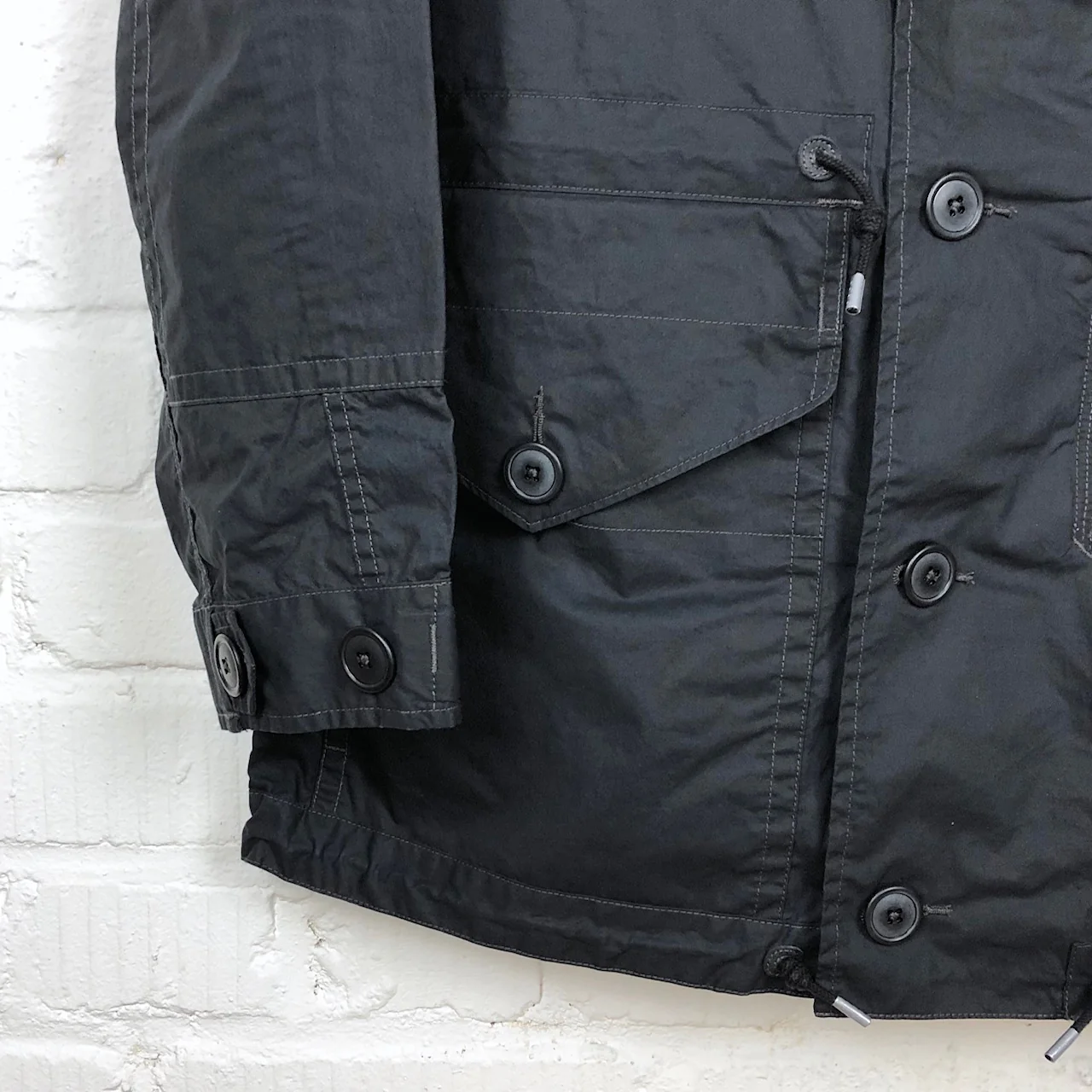 rrl | waxed cotton hooded jacket dark navy - Image 6