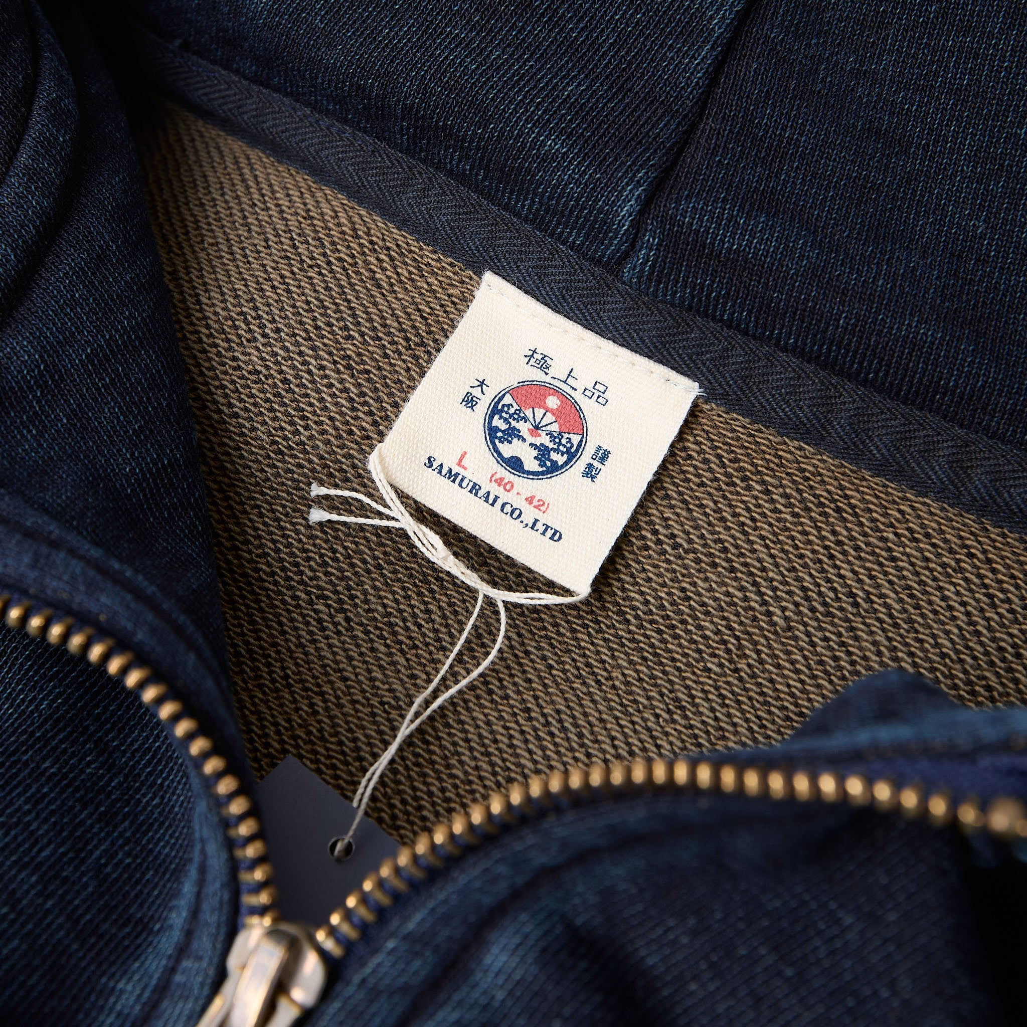 samurai | sis25-102 kakishibu indigo hoodie - Image 3