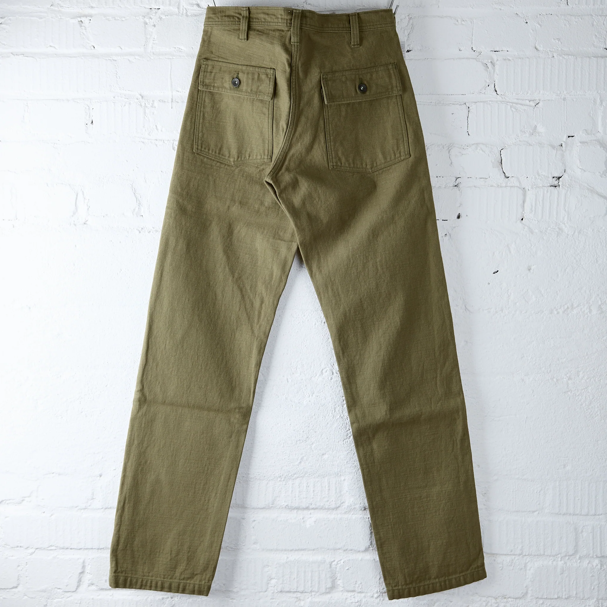 samurai | sj52bp heavy back satin baker pants - olive - Image 2