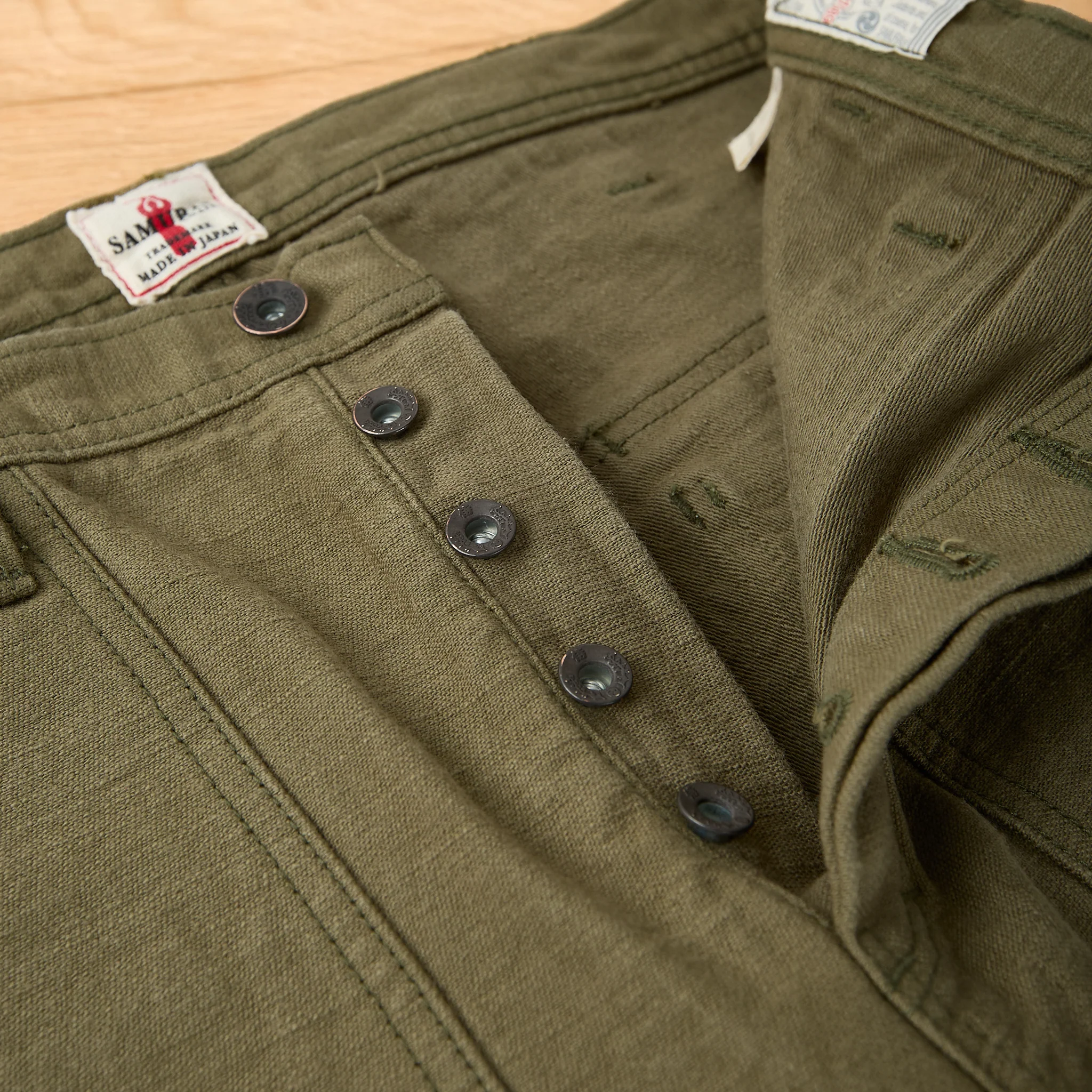 samurai | sj52bp heavy back satin baker pants - olive - Image 3