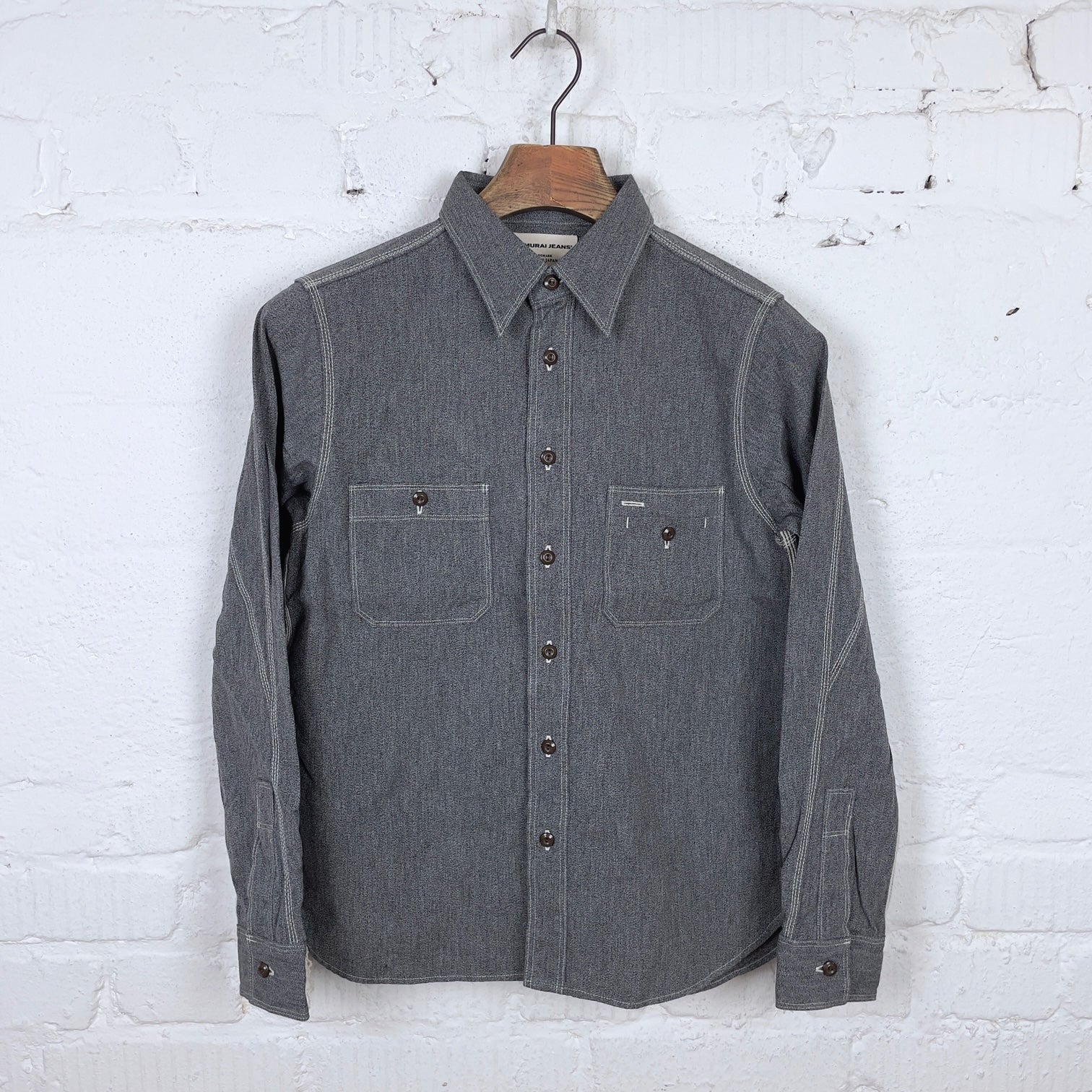 samurai | sjcbs23 selvedge chambray shirt - black