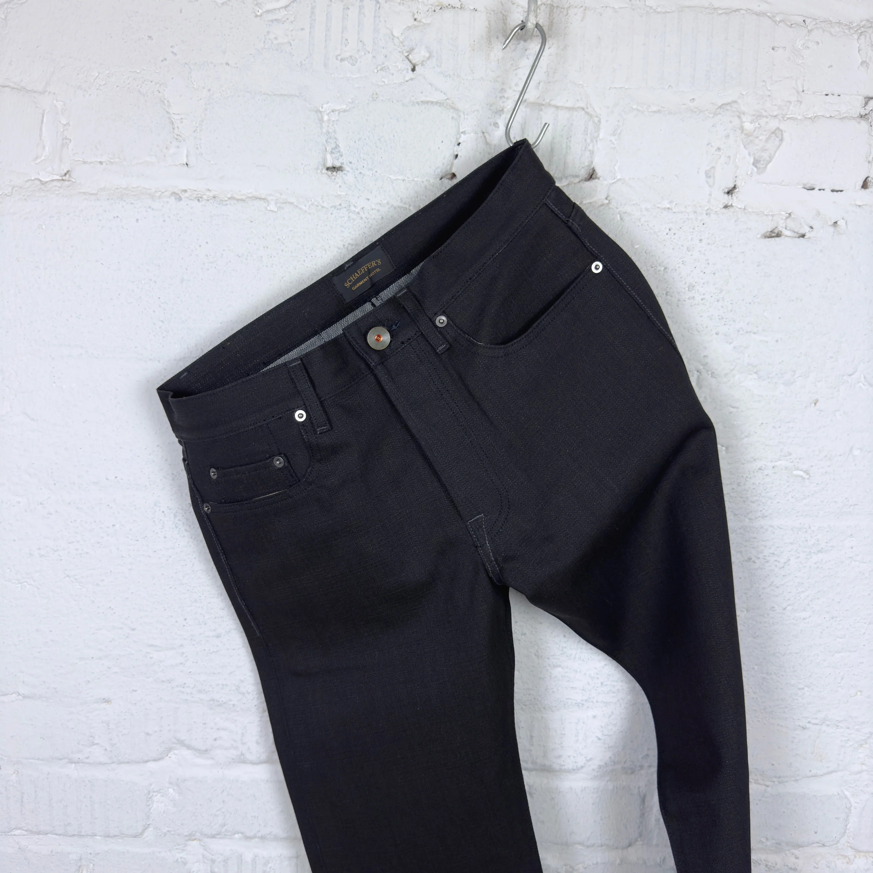 schaeffer's garment hotel | 103 'the new paloma' over dyed black 18oz - tall rise jean - Image 4
