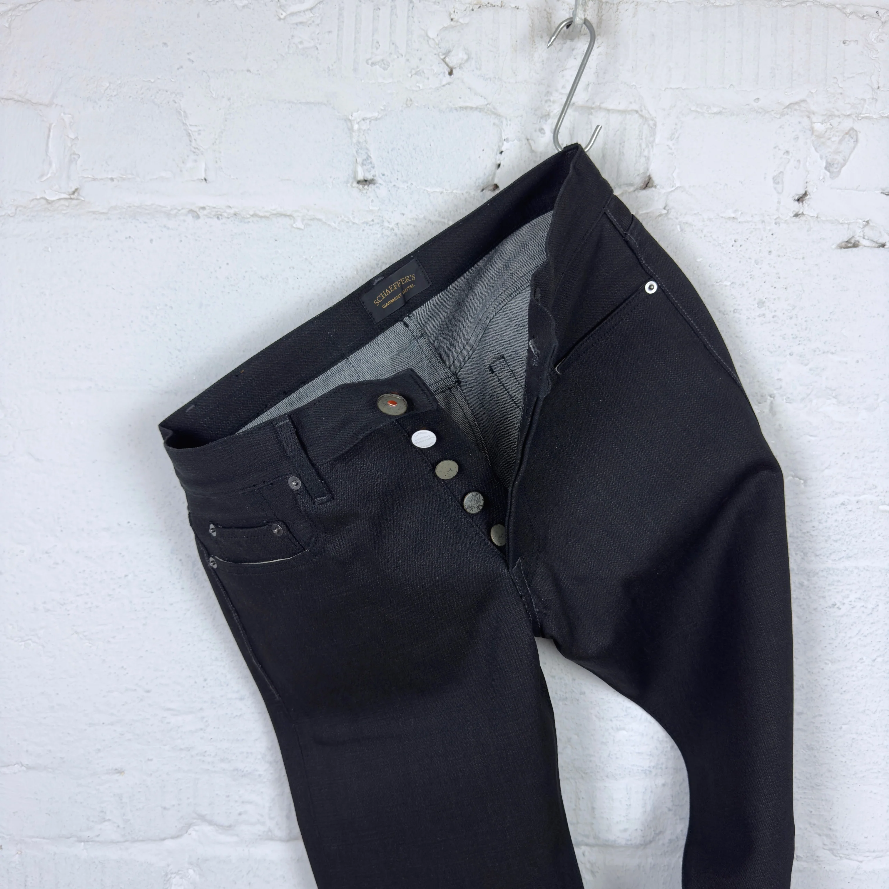 schaeffer's garment hotel | 103 'the new paloma' over dyed black 18oz - tall rise jean - Image 5