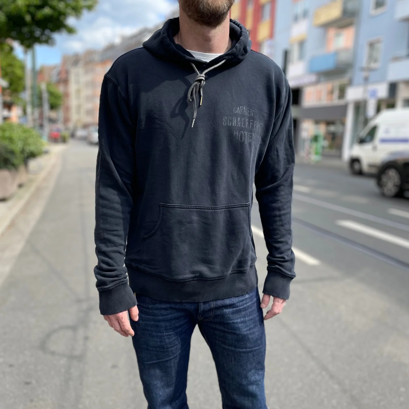 schaeffer's garment hotel | ghost logo hoodie - black - Image 4
