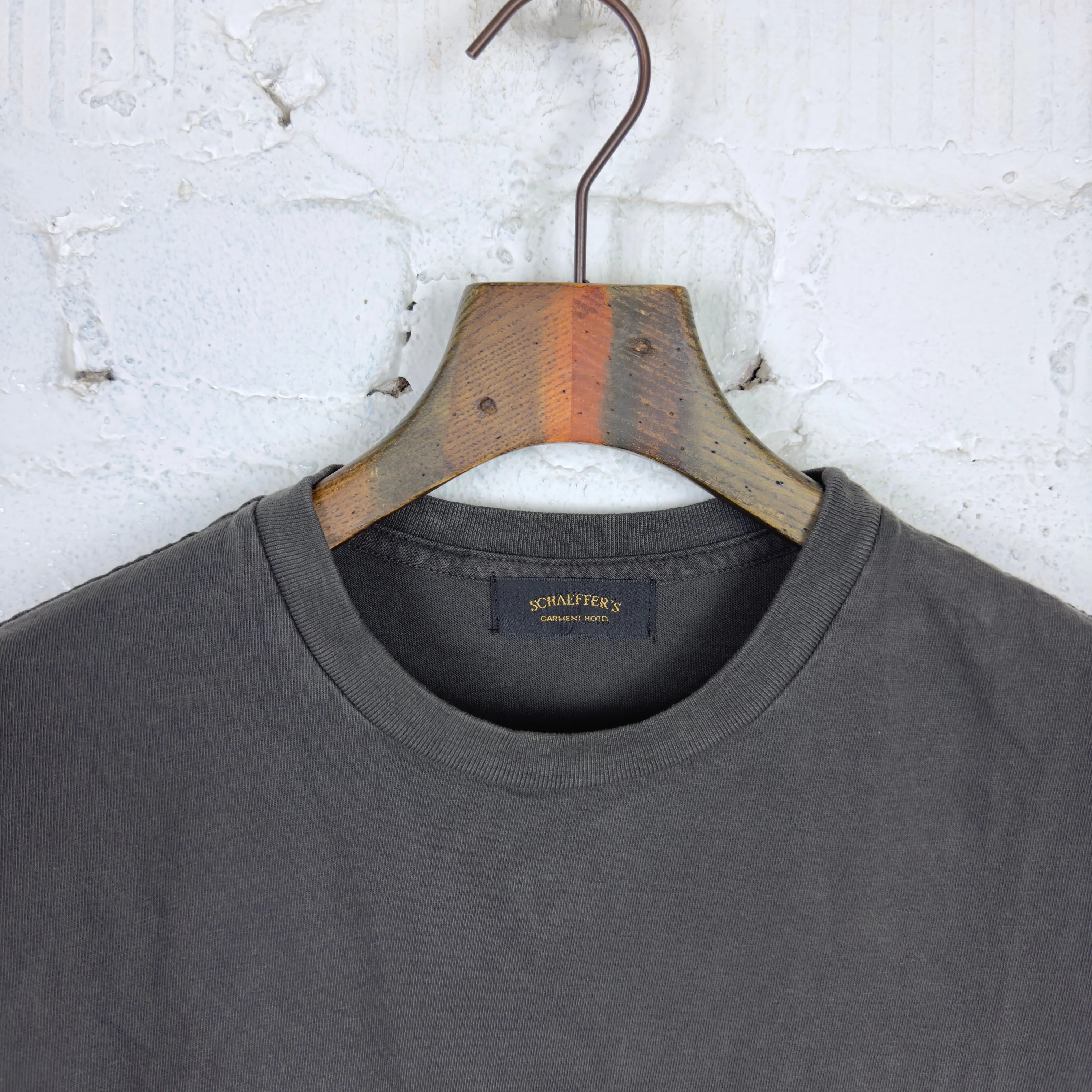 schaeffer's garment hotel | ringspun tee - charcoal grey - Image 3