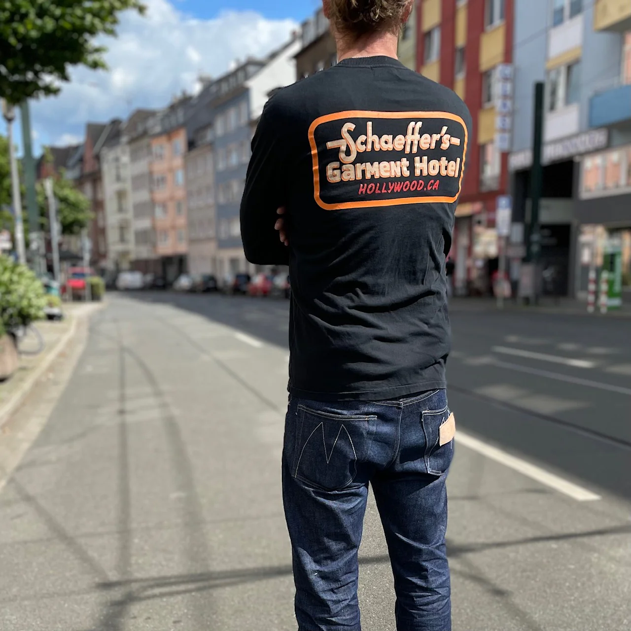schaeffer's garment hotel | script logo long sleeve - black - Image 8