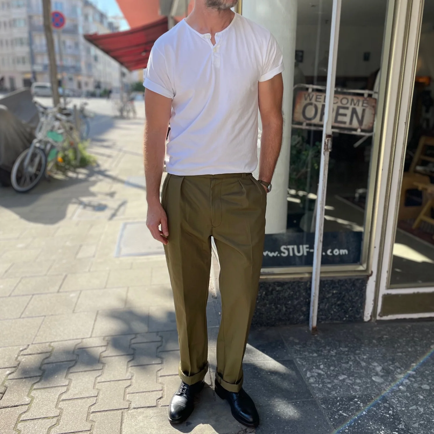 soundman | clarke chino pant olive green - Image 3