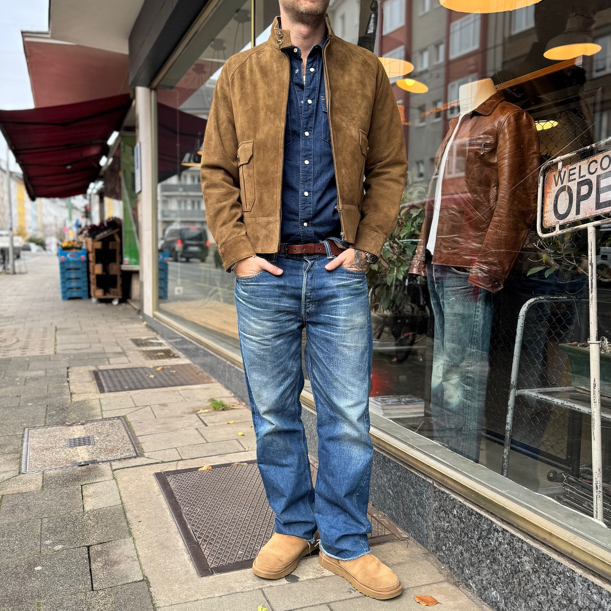 soundman | lukes suede jacket - tan - Image 3