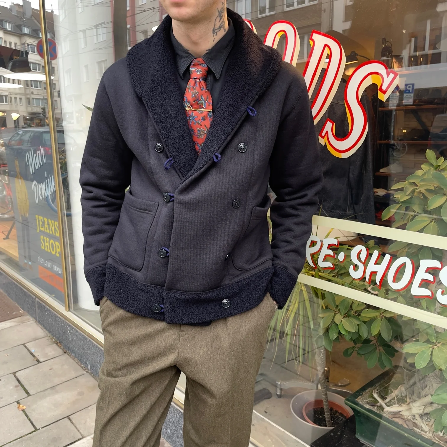 soundman | saxson shawl collar cardigan navy - Image 5