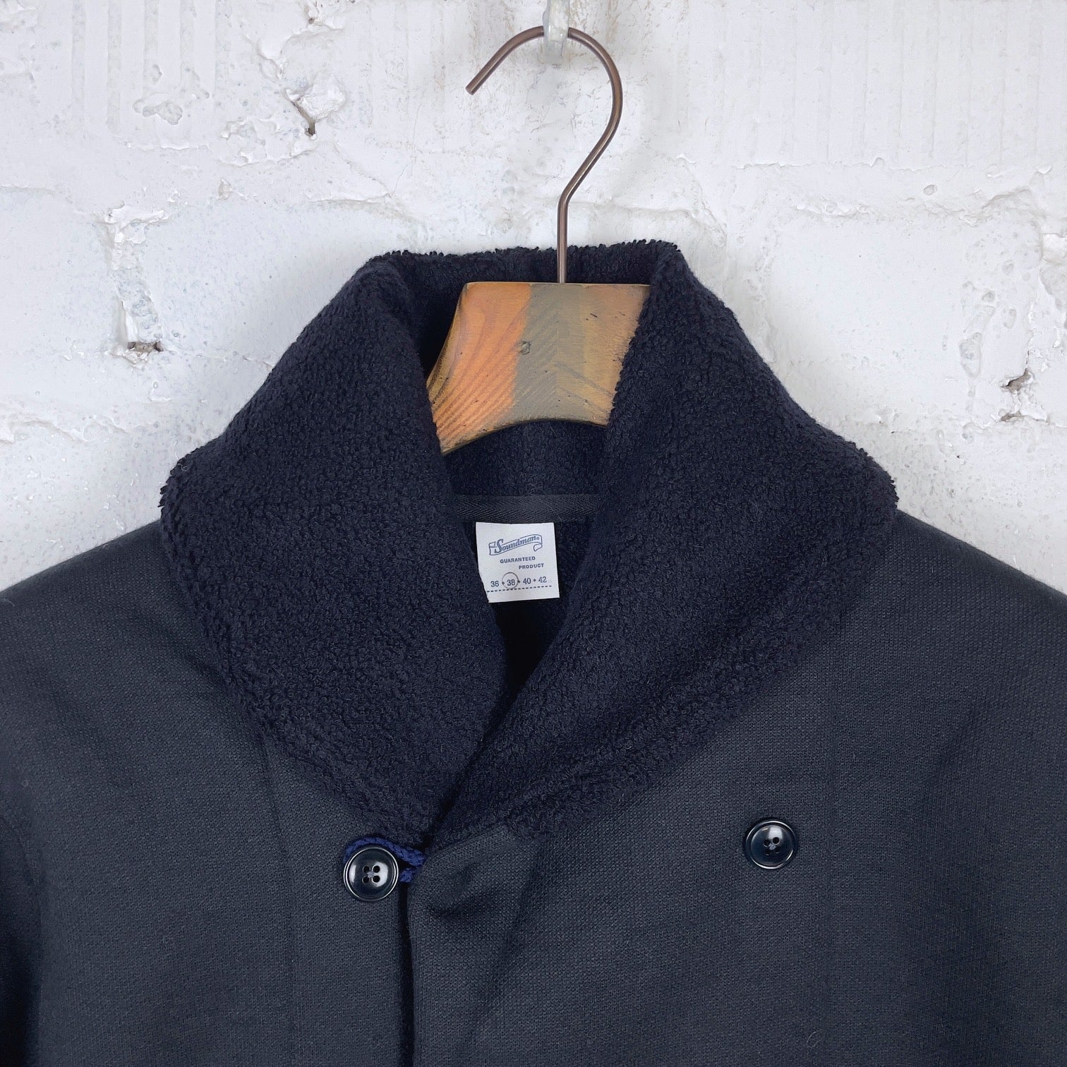 soundman | saxson shawl collar cardigan navy - Image 6