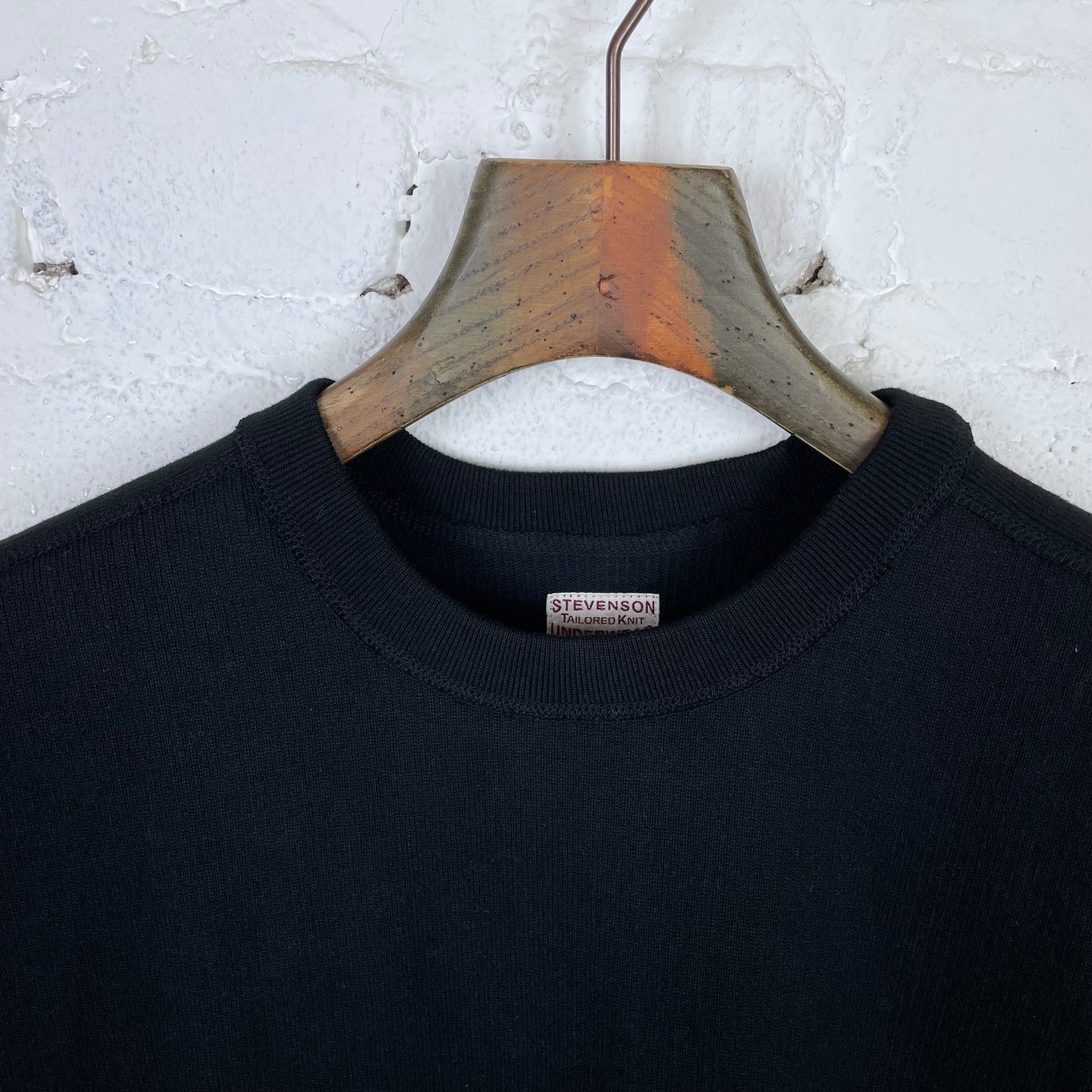 stevenson overall co. | cotton crewneck thermal - ct black - Image 3
