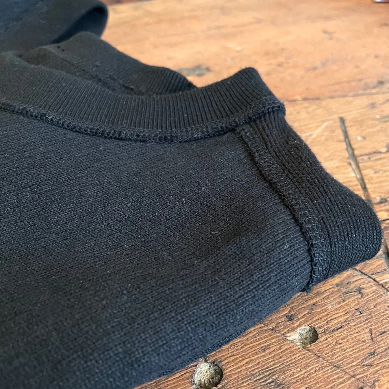 stevenson overall co. | cotton crewneck thermal - ct black - Image 4